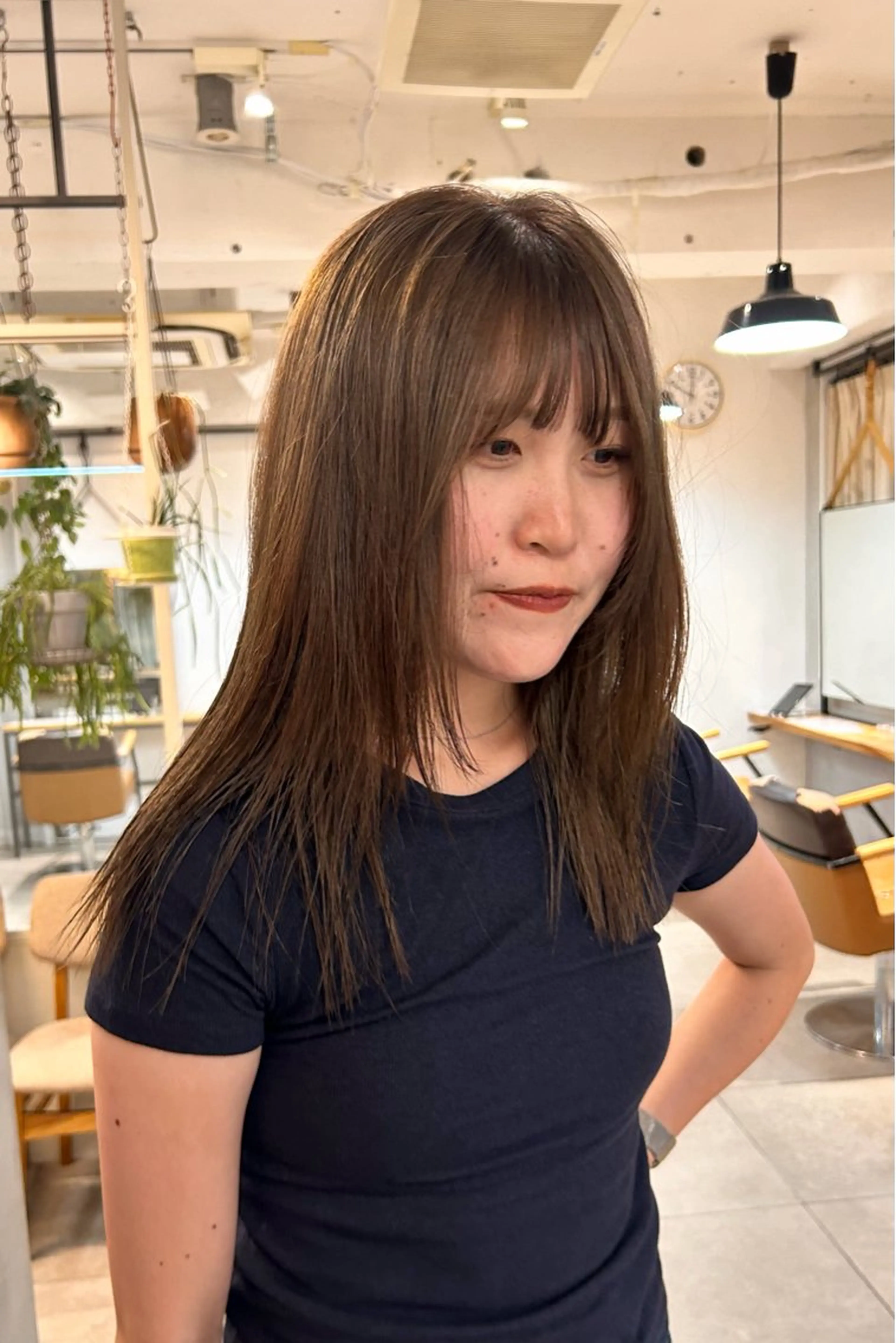 セミロング カラー カット ヘアカラー トリートメント じゅわっと暖色カラー 🍊Moemiのヘアスタイル