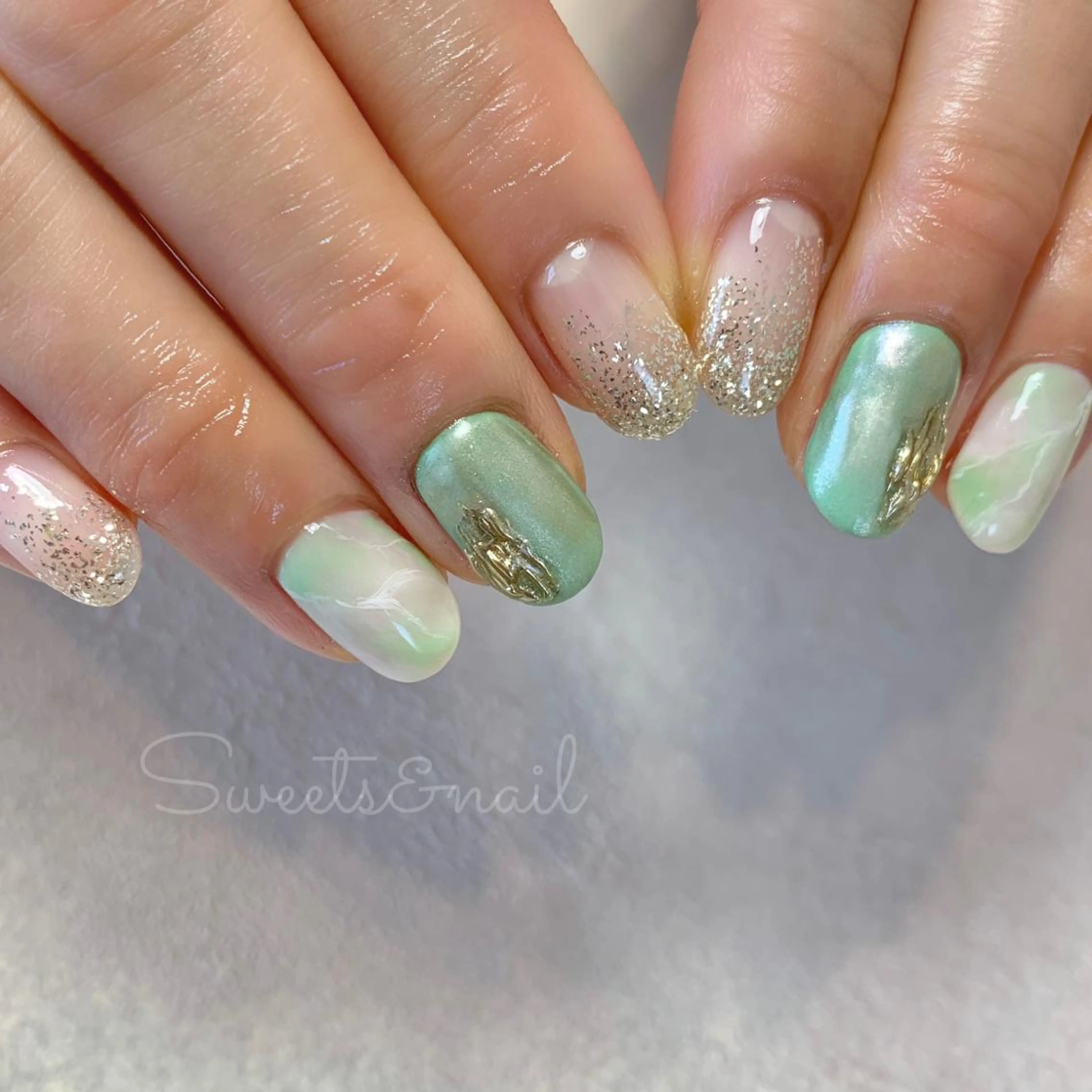 ネイル 大理石ネイル(マーブル) Sweets &nailのネイルデザイン