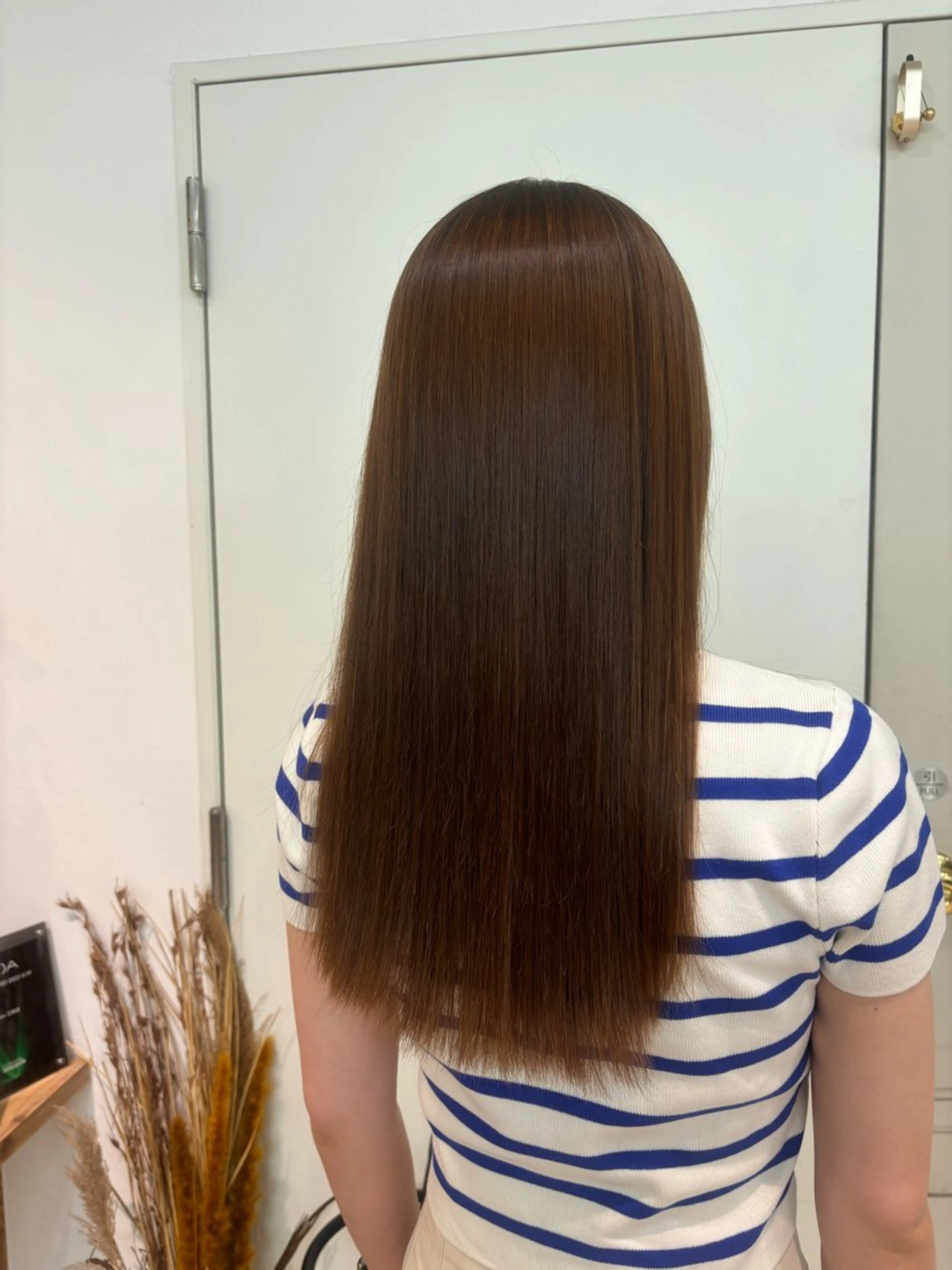 ロング パーマ 縮毛矯正 ストレートパーマ 室谷 ゆりあのヘアスタイル