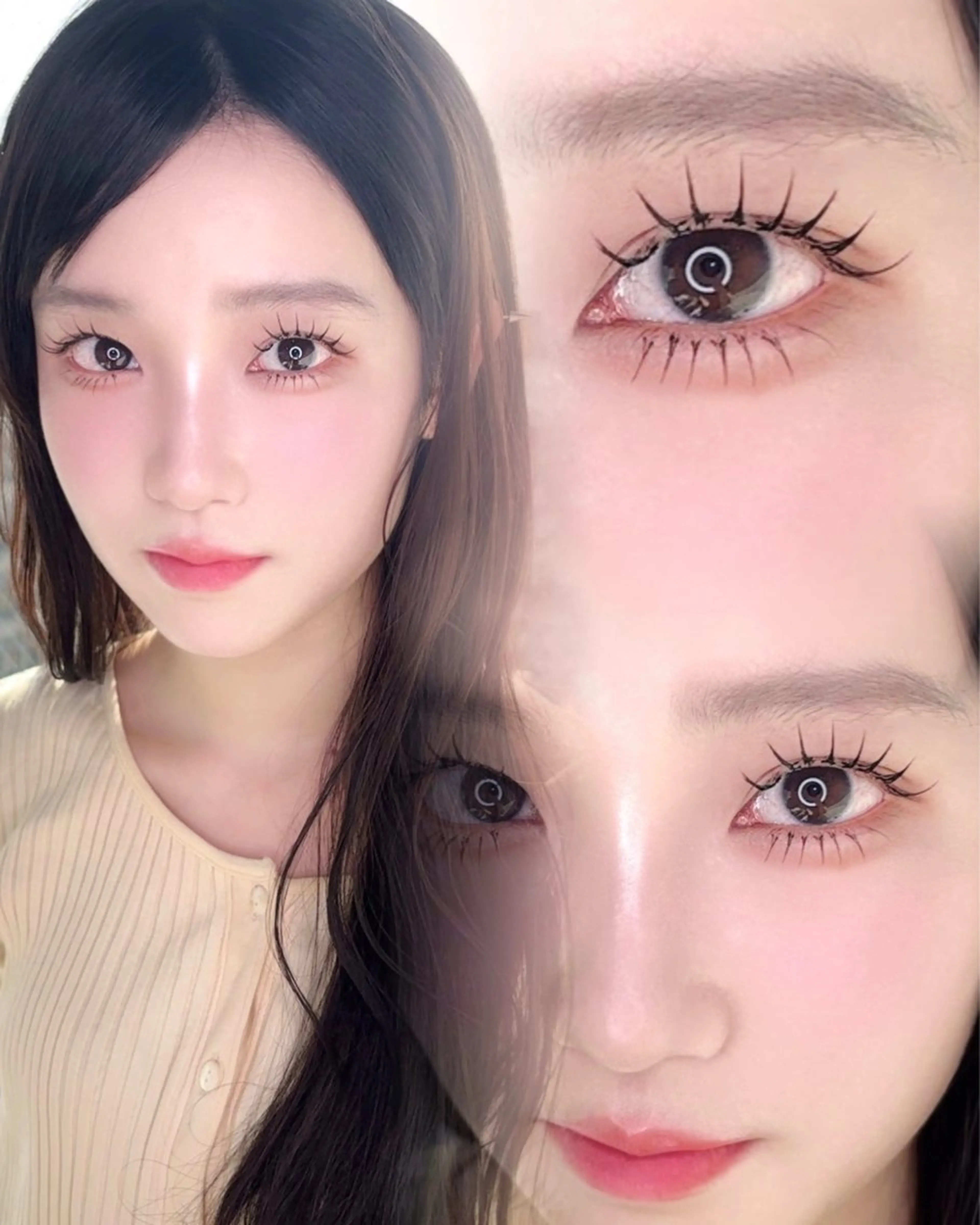 上下マツエク🤍上フラットラッシュ100本🎀下30本🎀LED変更1100円　Lカールあり♡オフコーティング込♡の写真