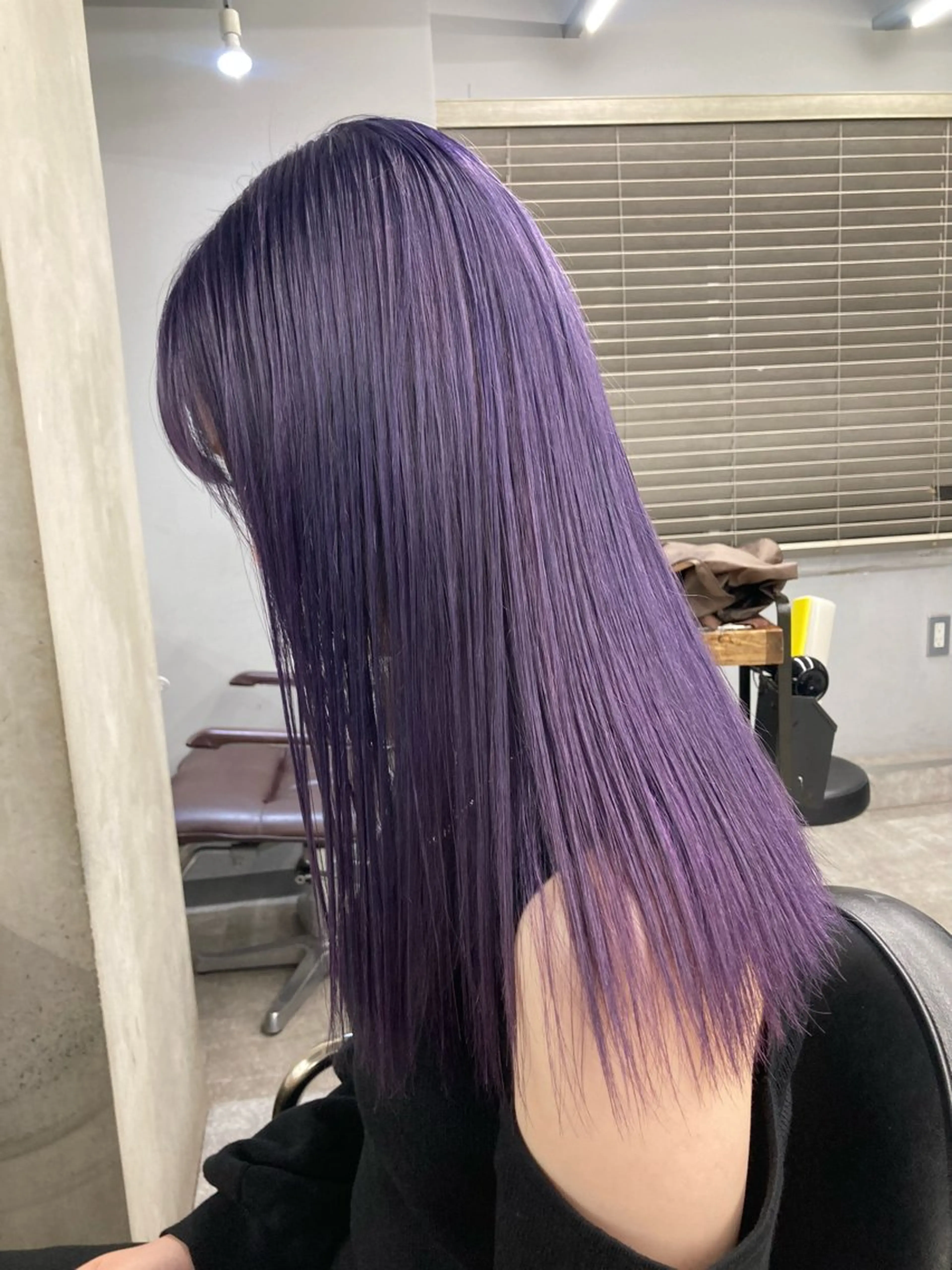 ロング パープルカラー ヘアカラー ブリーチ&似合せボブ 田中寛十のヘアスタイル
