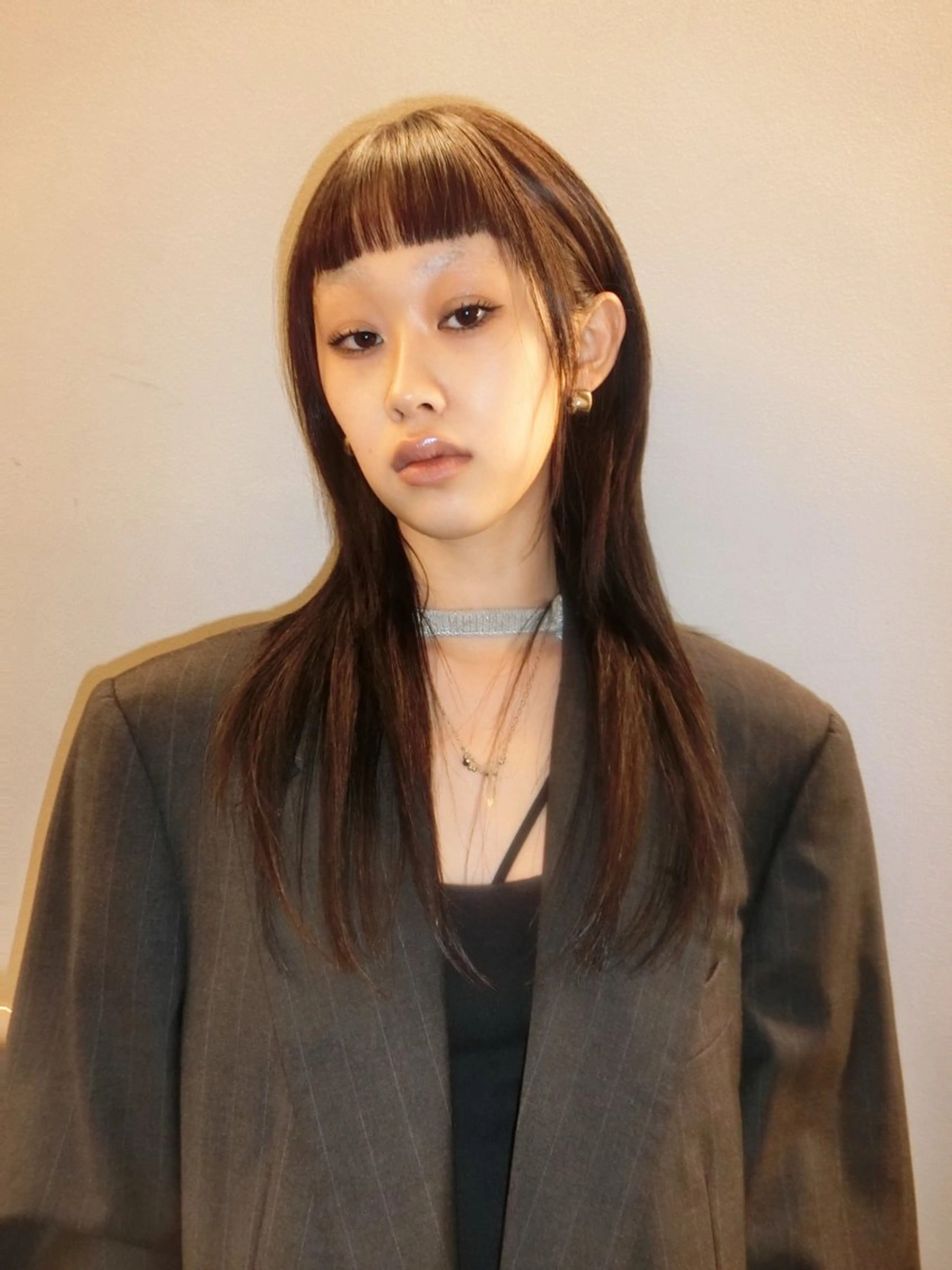 ロング カラー レイヤーカット ロング オン眉 🪐カットモデル 募集中🪐ナオキのヘアスタイル