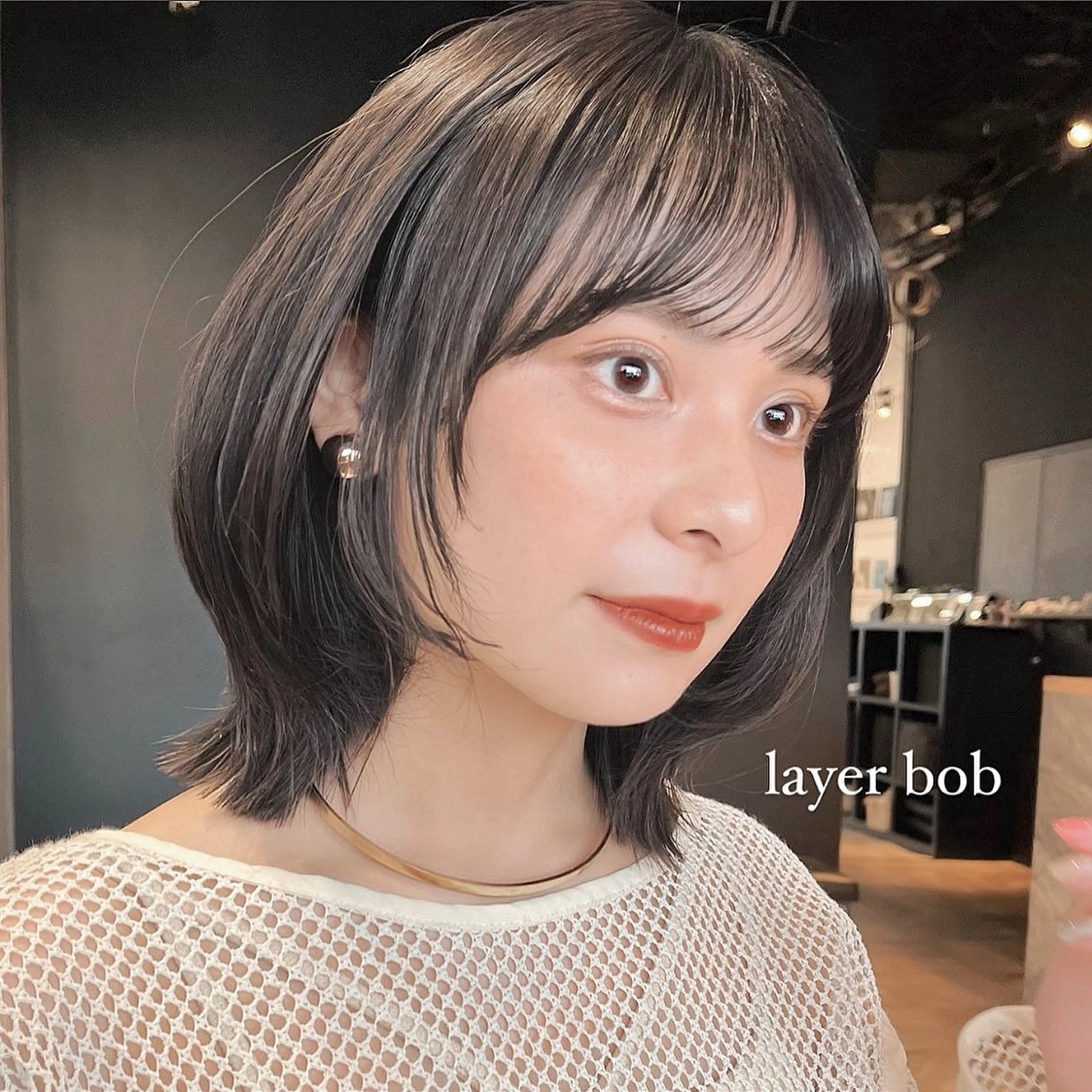 ショート カラー ヘアアレンジ ボブレイヤー グレージュ ボブ レイヤーカット カット ヘアカラー トリートメント 🌱ボブ/レイヤー/ ベージュ/あやみ✨のヘアスタイル