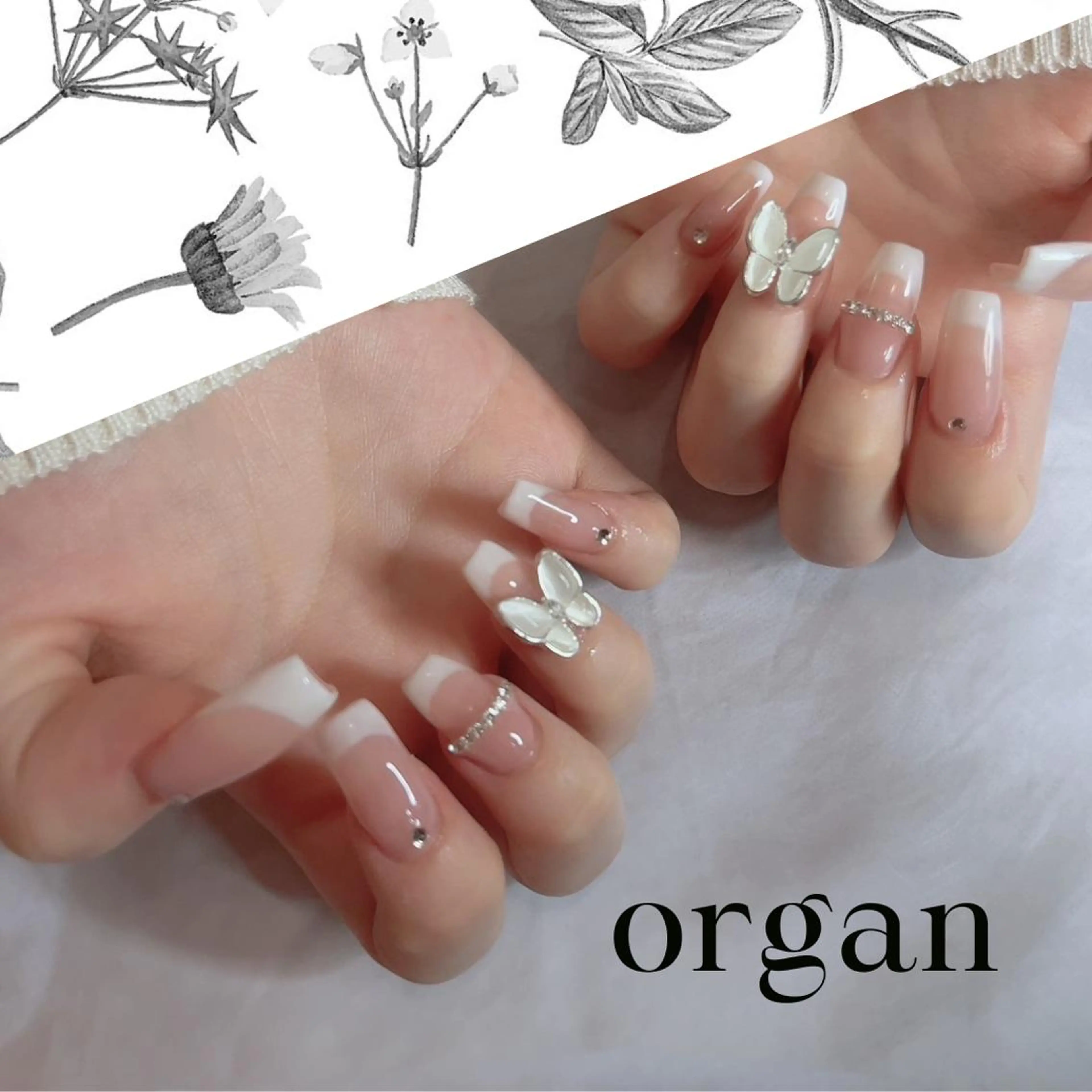 ネイル フレンチネイル スカルプネイル 【ＯＲＧＡＮ】 nailのネイルデザイン