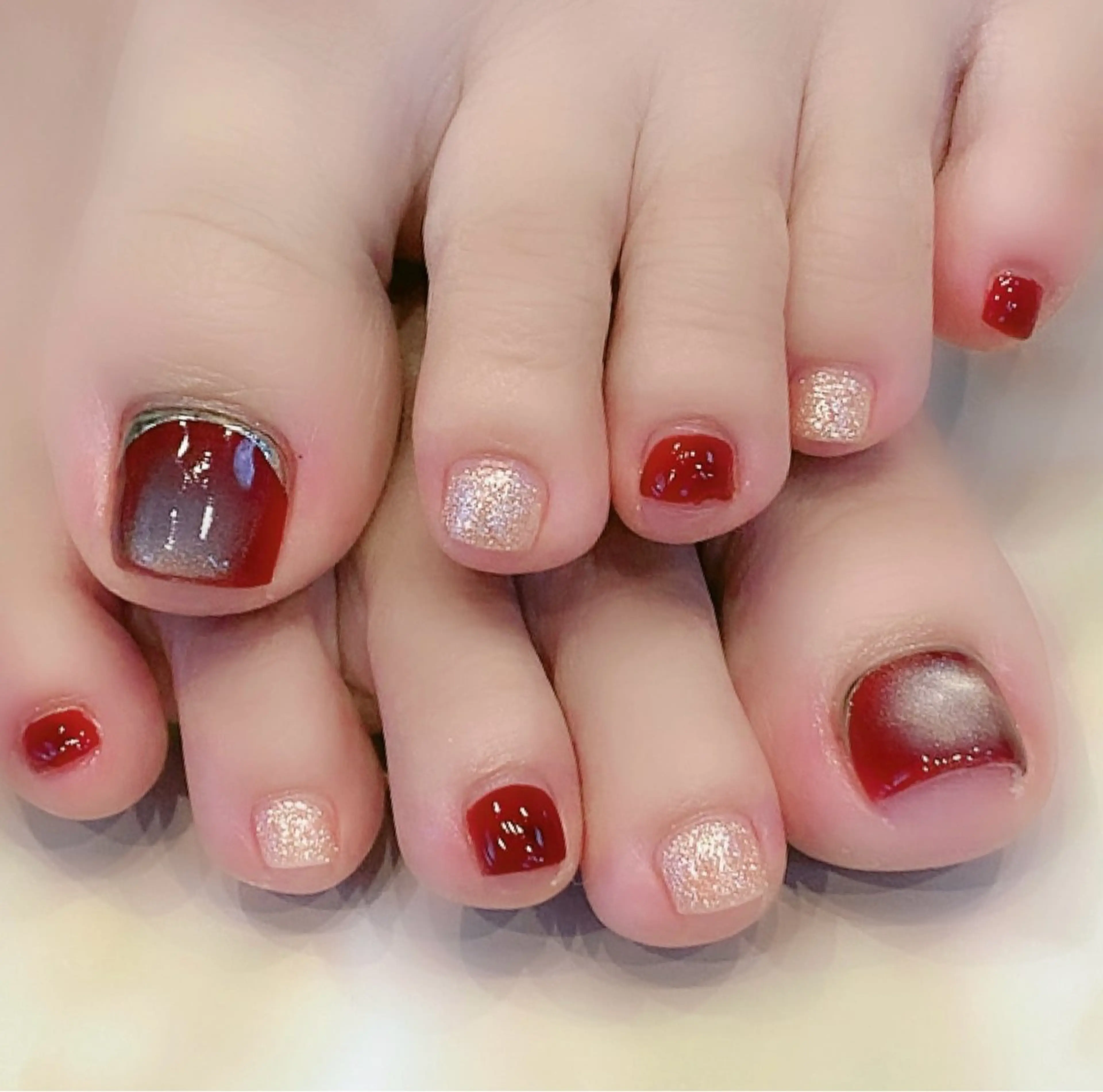 ネイル ボルドー フットネイル Narumi nailのネイルデザイン