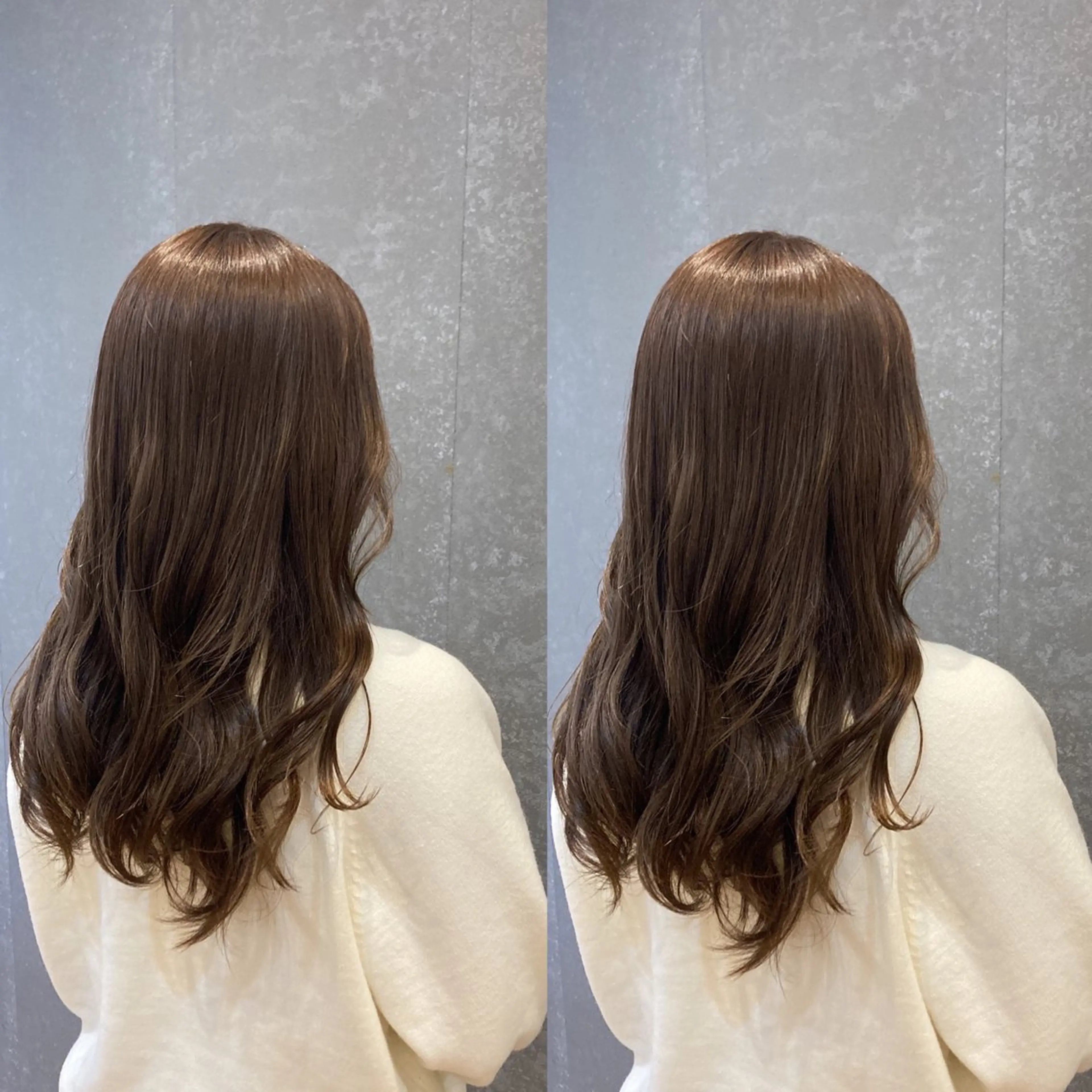 ミディアム カラー ブラウンカラー 縮毛矯正 schon所属・み うのヘアスタイル