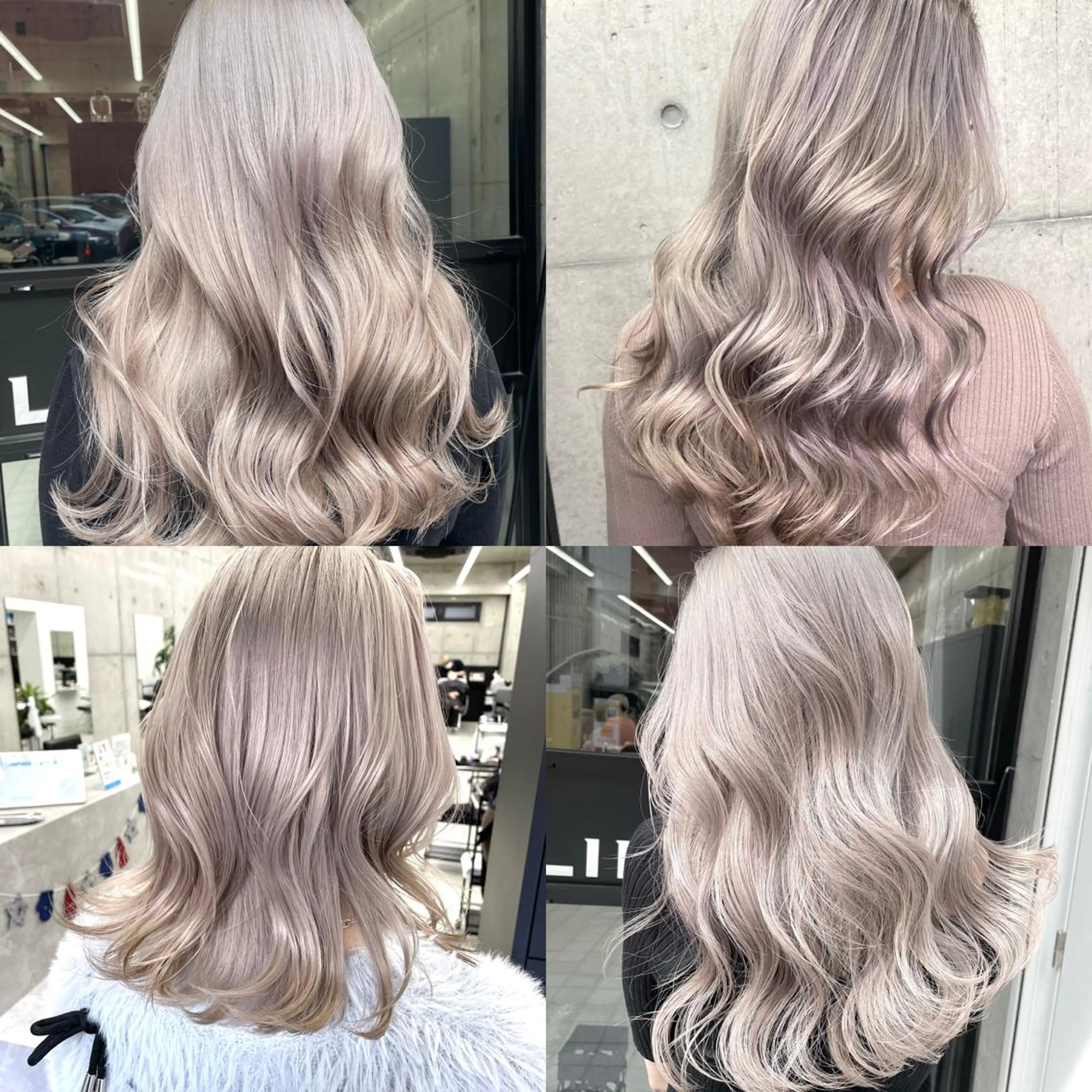 ロング アッシュ アッシュグレー アッシュグレージュ ボブ ハイライト Blonde nagoya sakae所属・岡留 愛美のヘアスタイル