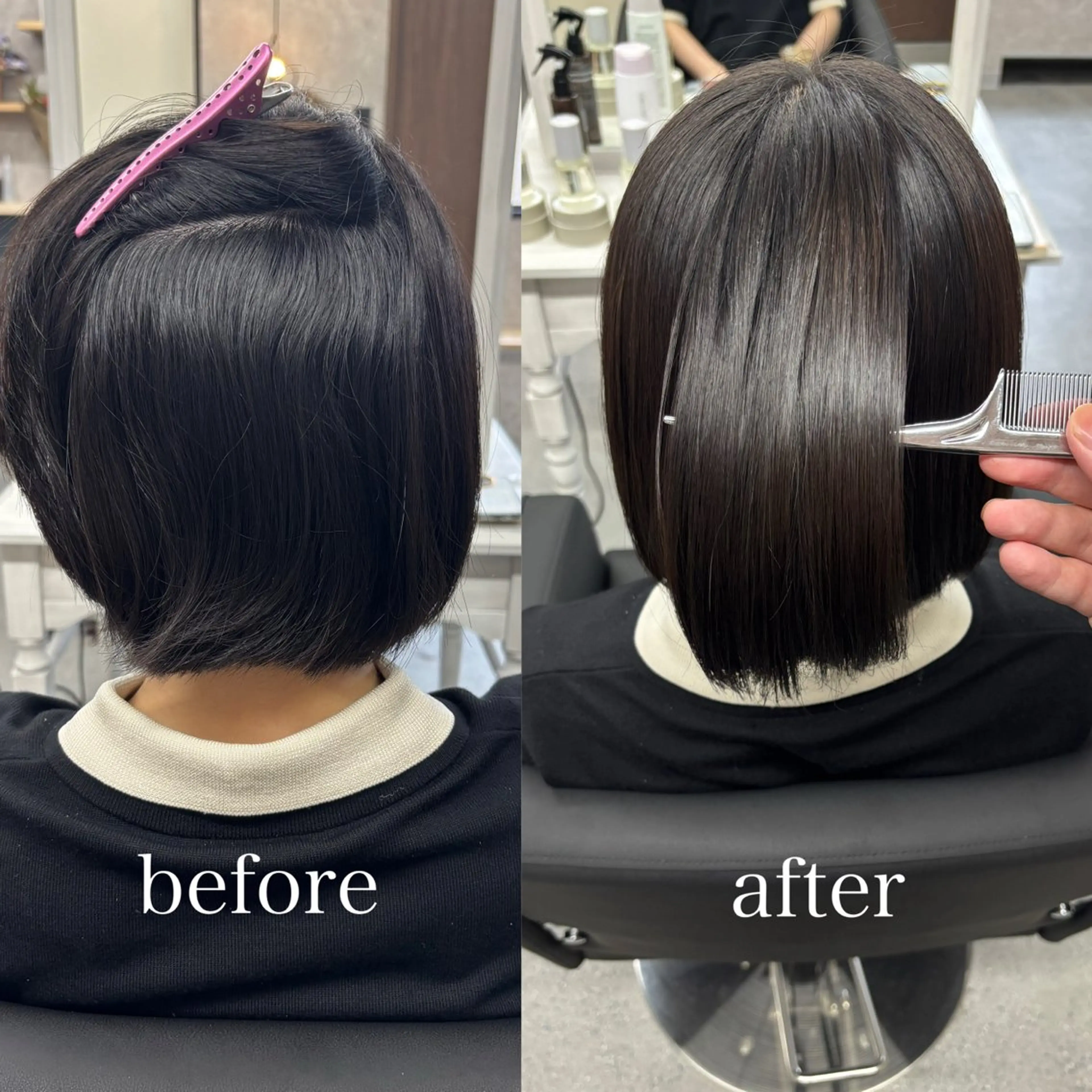 ショート カット 縮毛矯正 ulu by dot.所属・かがみはやと 髪質改善/縮毛矯正のヘアスタイル