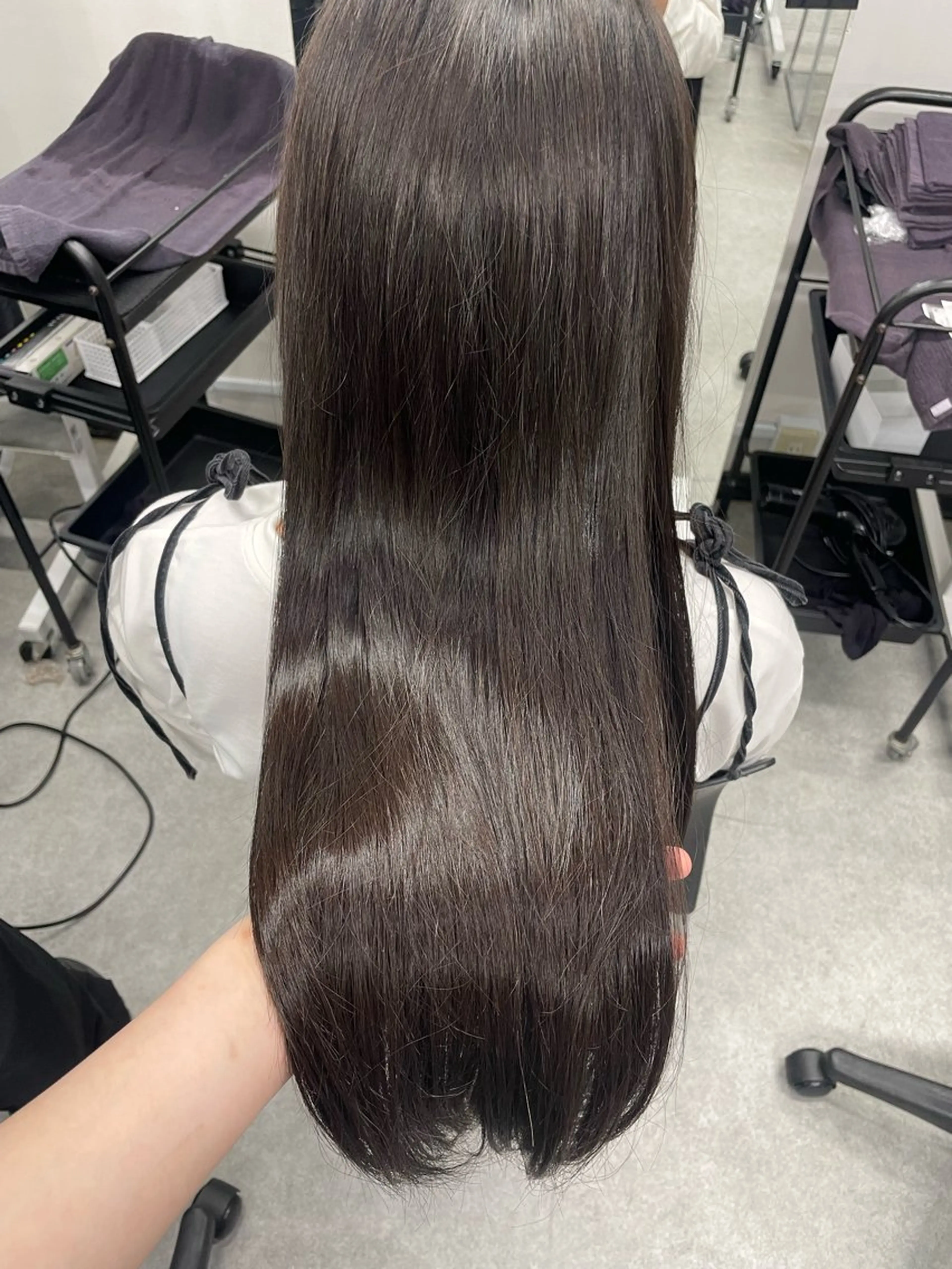 ロング ヘアカラー トリートメント ヘアセット 🤍ベージュ/透明感 韓国ヘア/まりん🤍のヘアスタイル