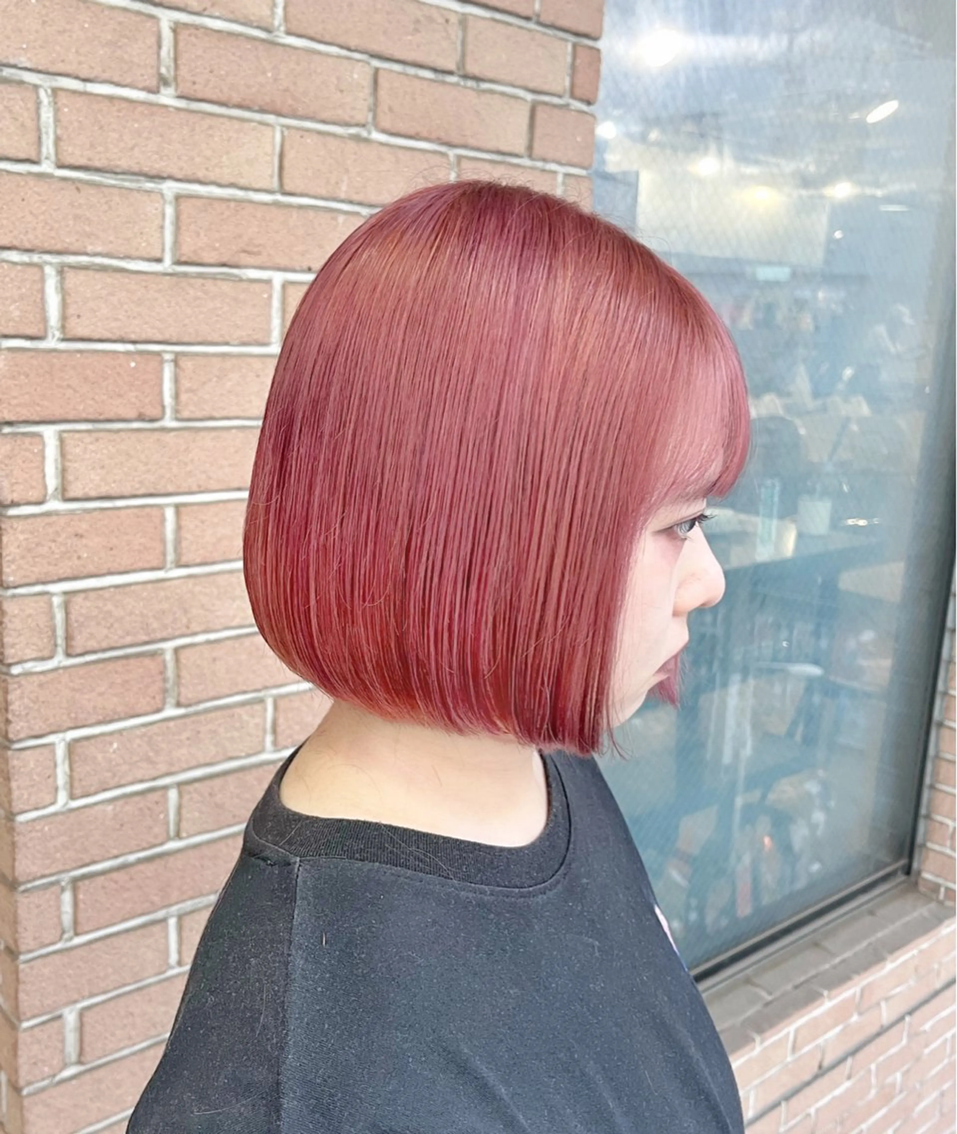 ミディアム カラー ヘアアレンジ ブリーチ ヘアカラー ピンクカラー🩷 ヘアセットＮＯ.1のヘアスタイル