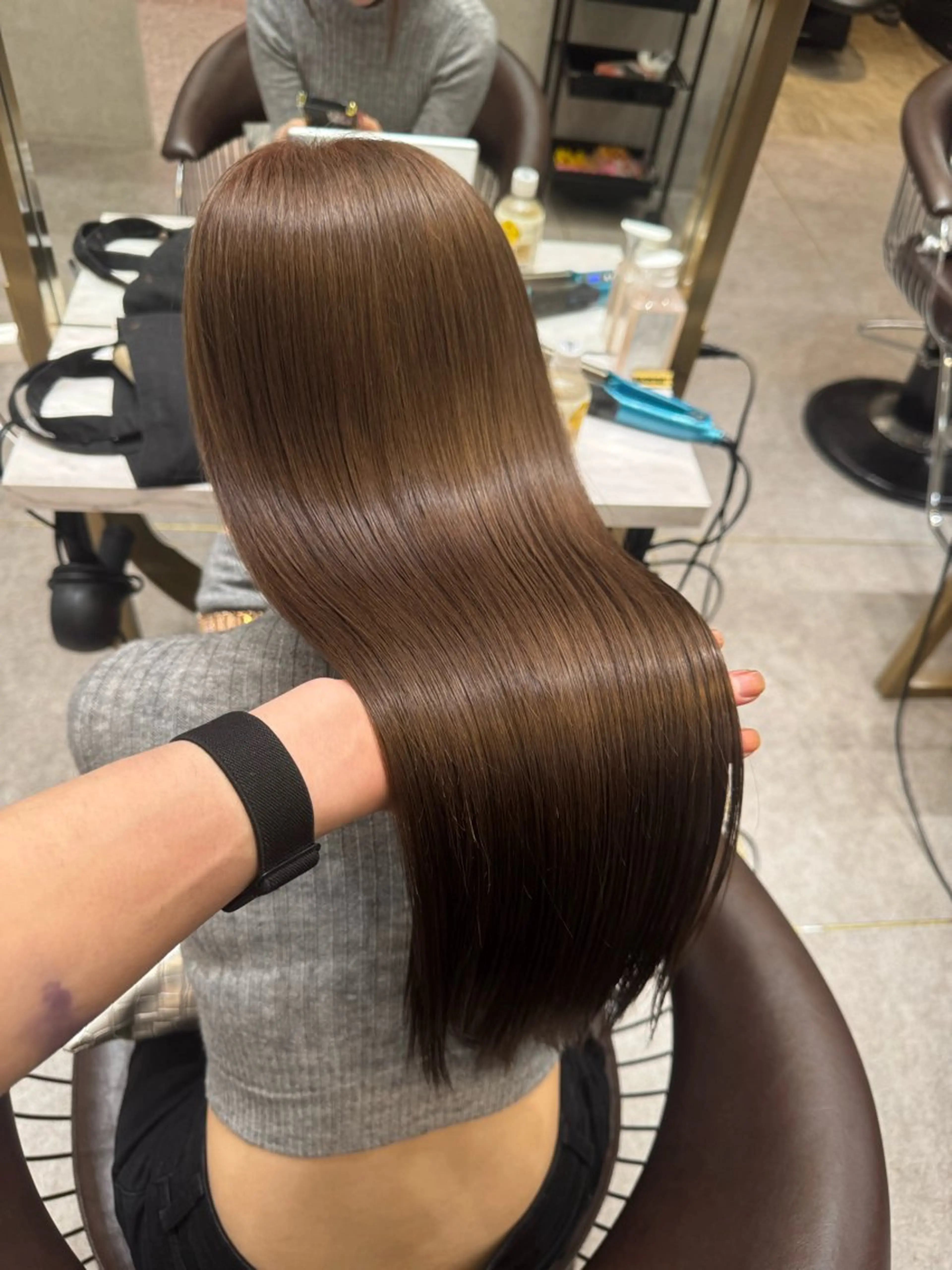 ロング ヘアカラー トリートメント Nanami/透明感 カラー/グレージュのヘアスタイル