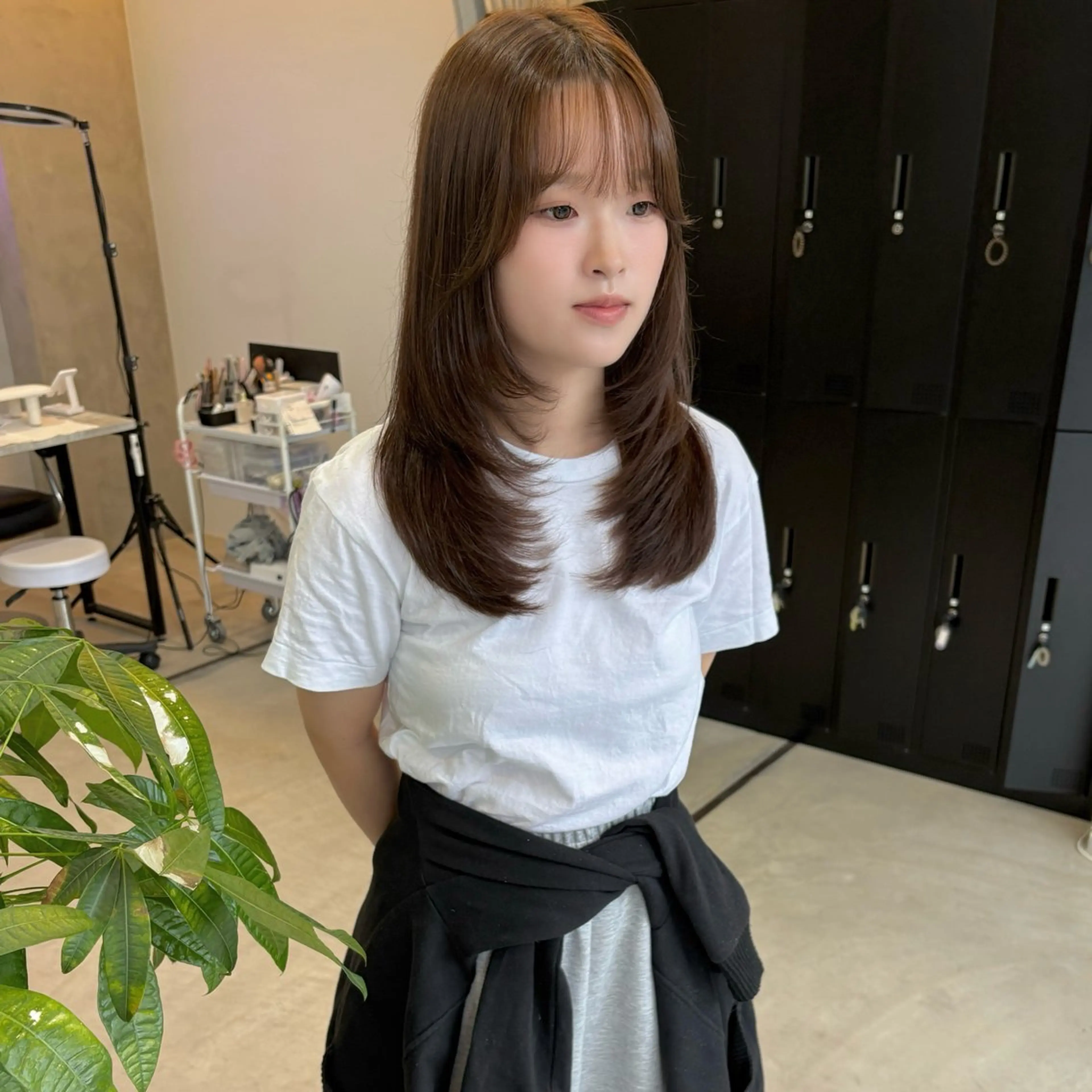 セミロング レイヤーカット カット ヘアカラー はちすか るかのヘアスタイル