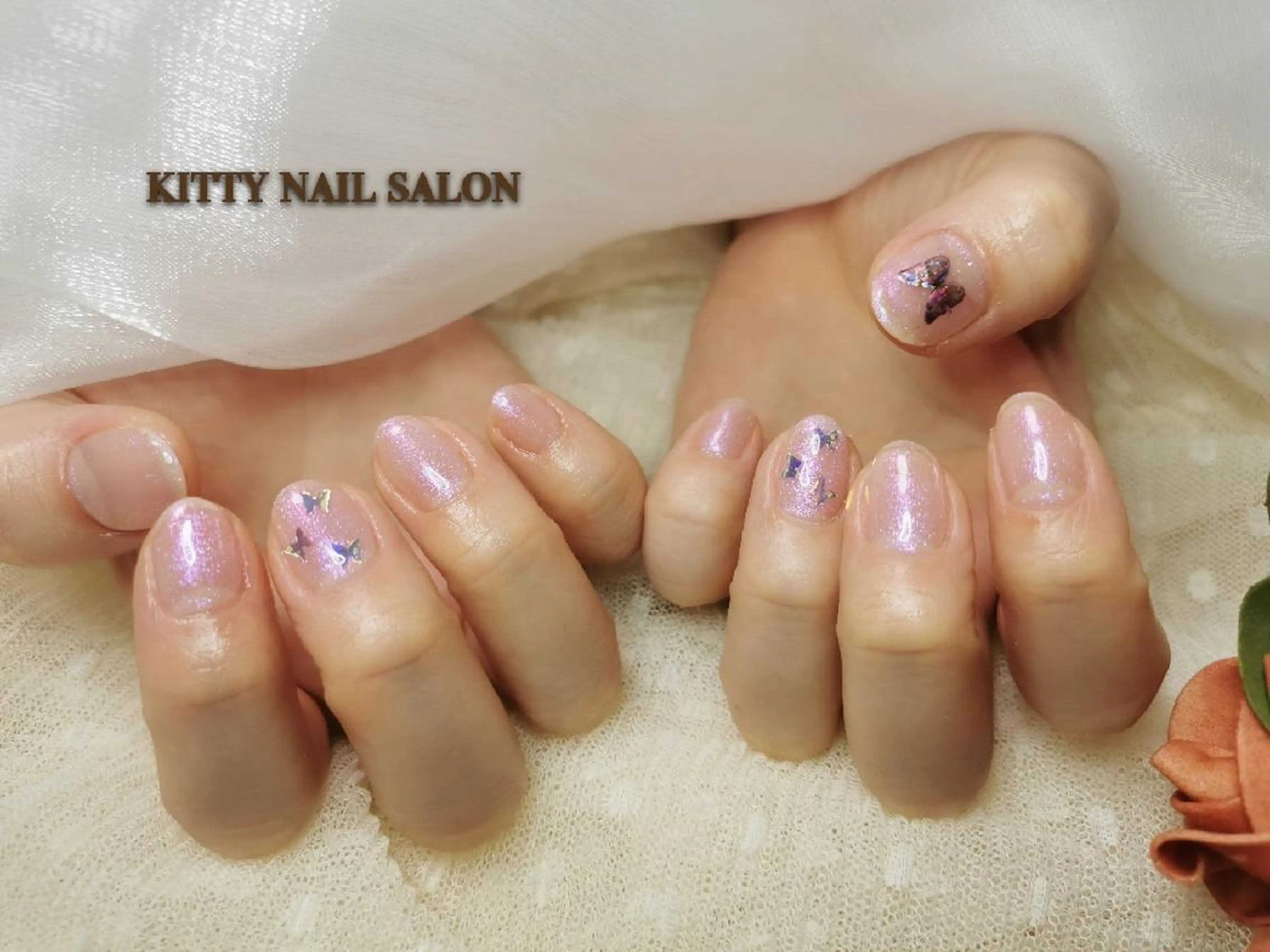 ネイル ホログラムネイル ハンドネイル kitty nail salonのネイルデザイン