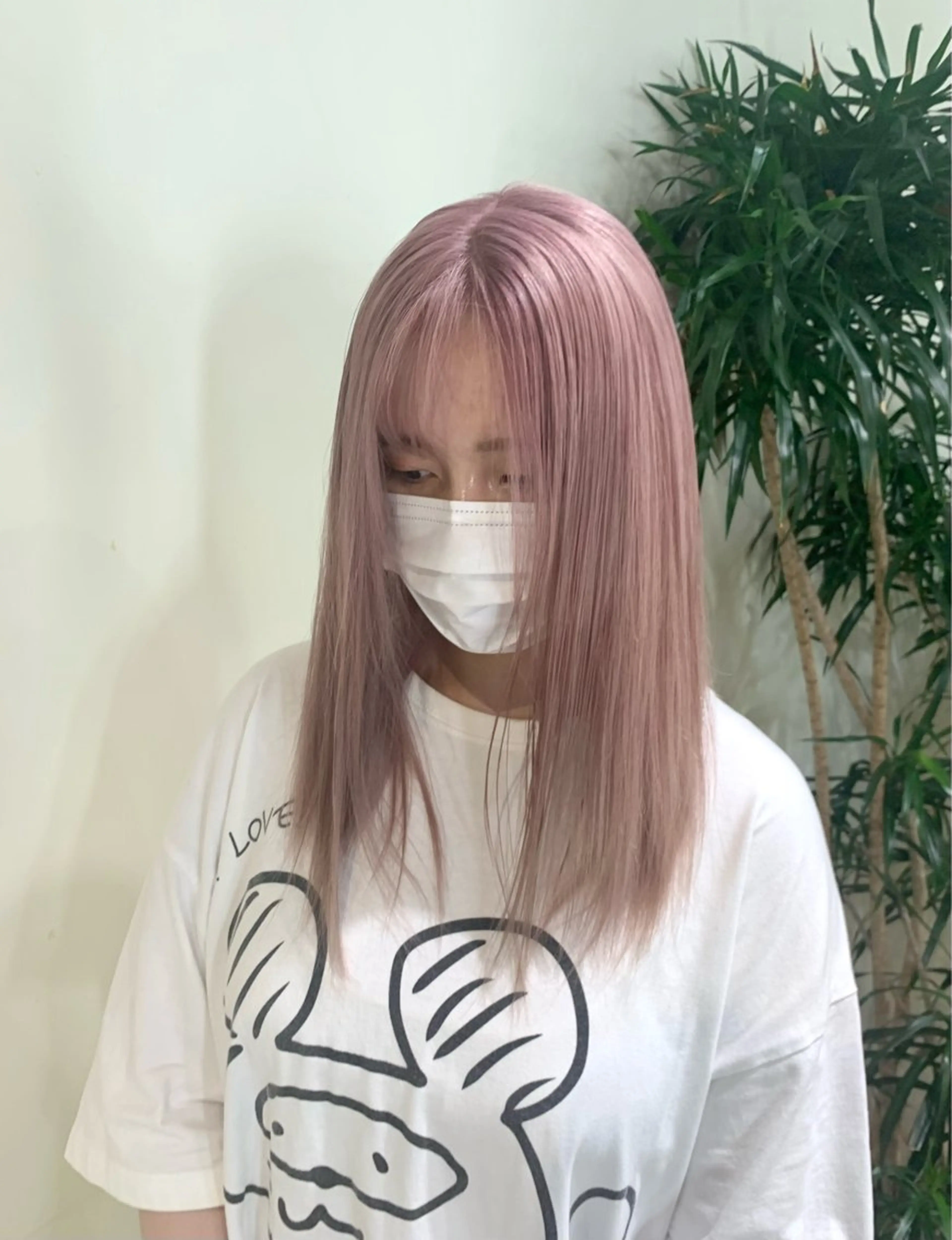 ロング カラー ベージュカラー ピンクカラー ピンクベージュ ヘアカラー 園田 将士のヘアスタイル