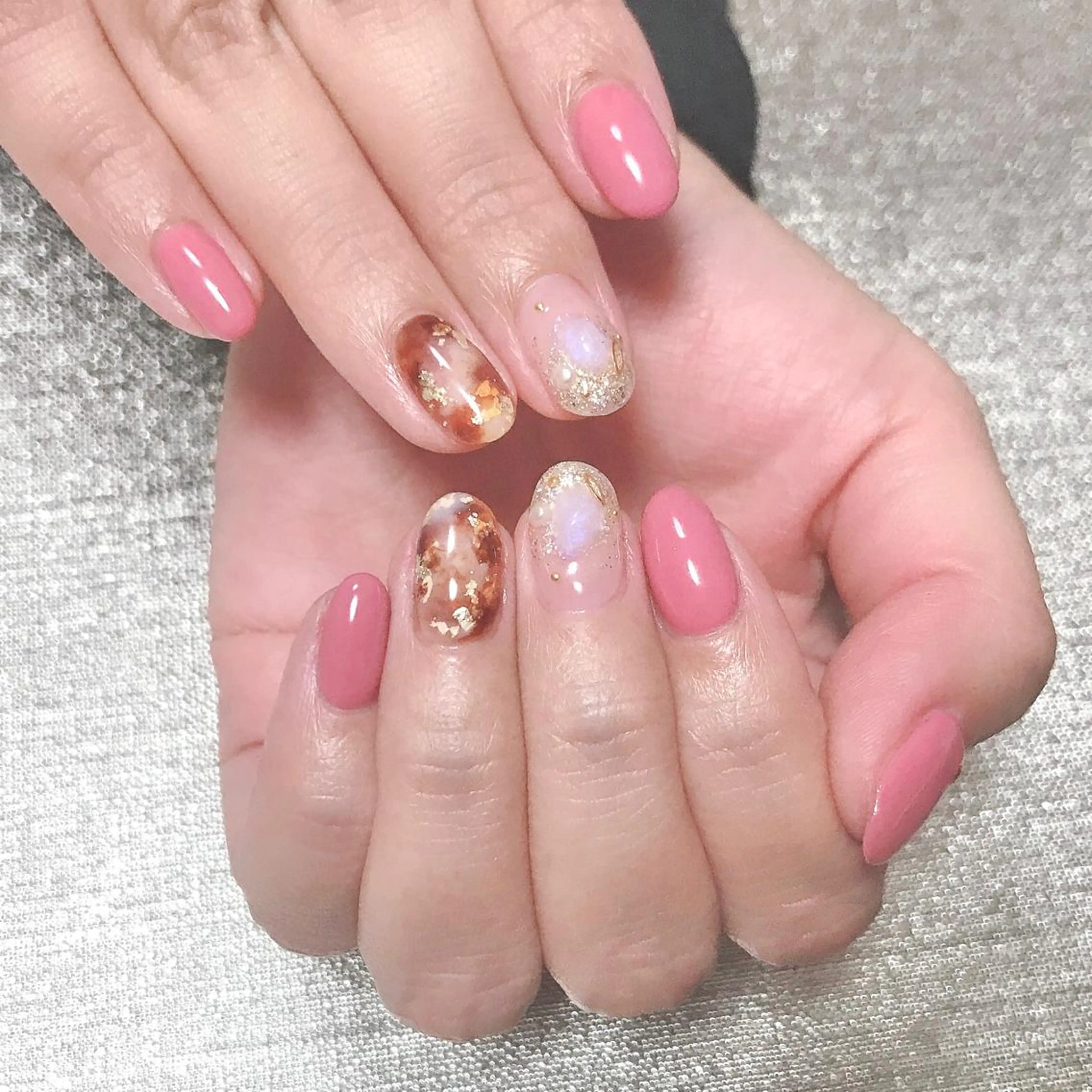 ネイル べっ甲ネイル ニュアンスネイル ワンカラーネイル ステラ marikominoのネイルデザイン