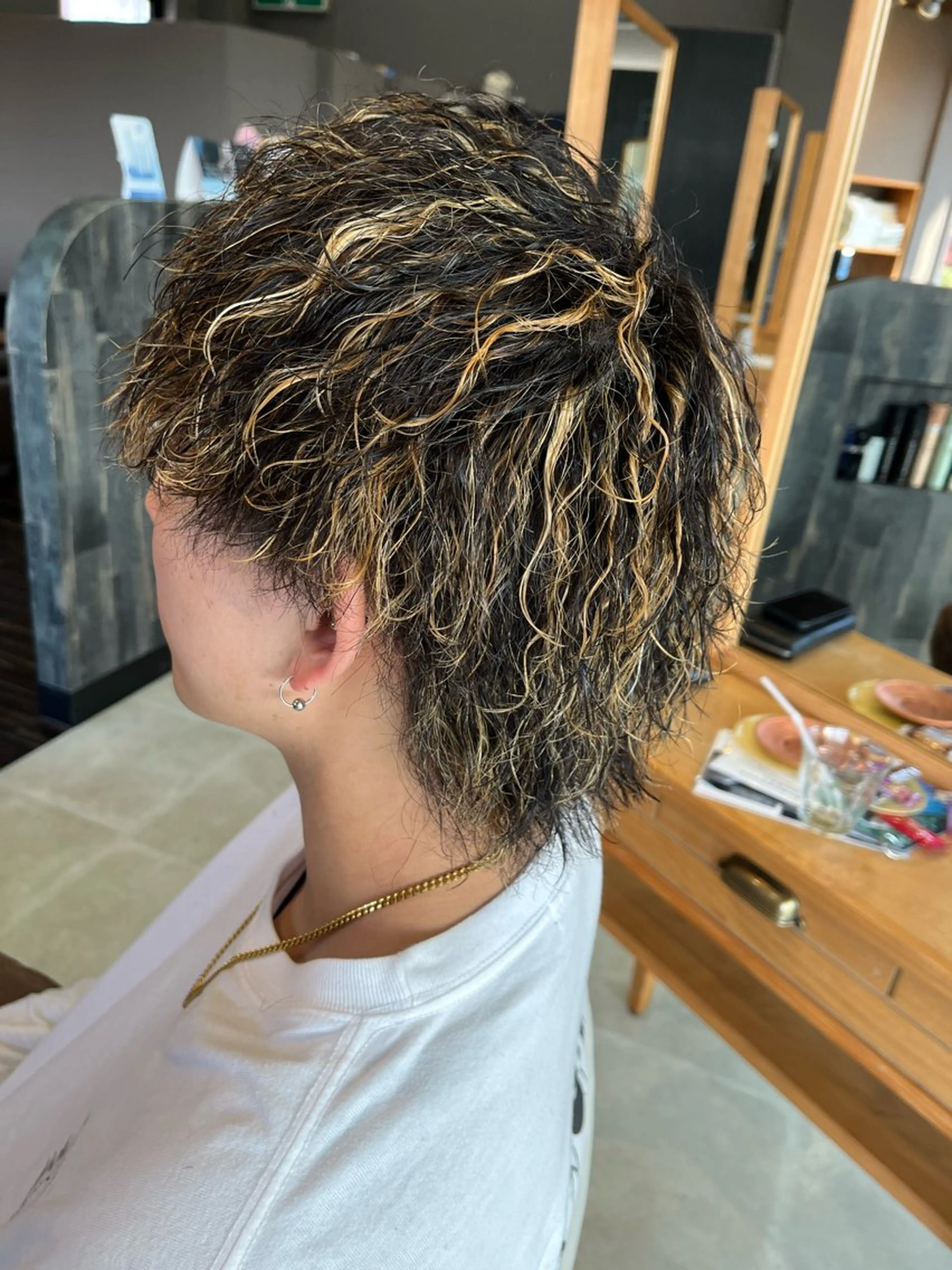ミディアム パーマ カット ヘアカラー パーマ 安田 海斗のヘアスタイル