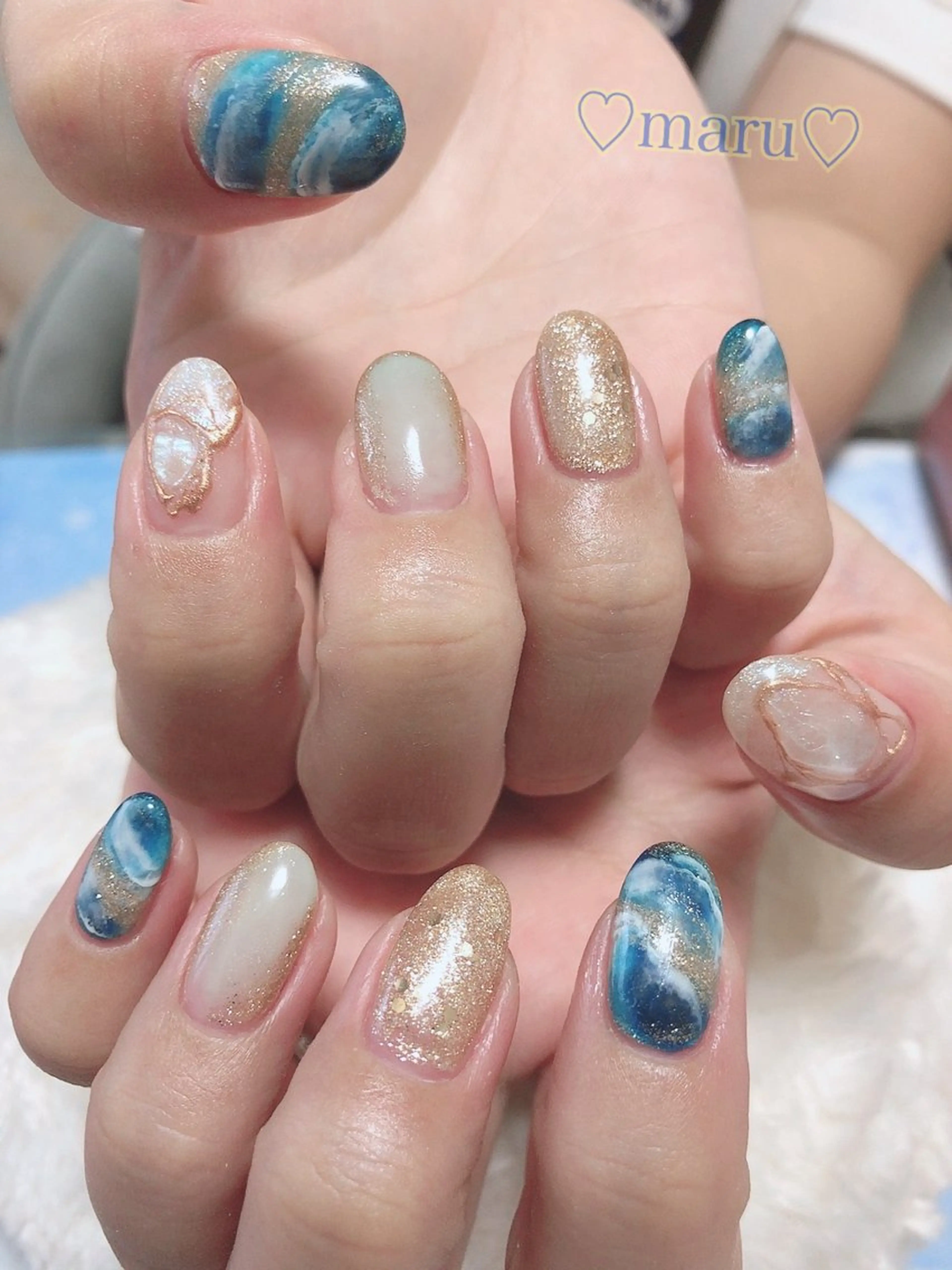 ネイル ハンドネイル フットネイル まるみ♡8/25- 31お休み🙇‍♀️のネイルデザイン