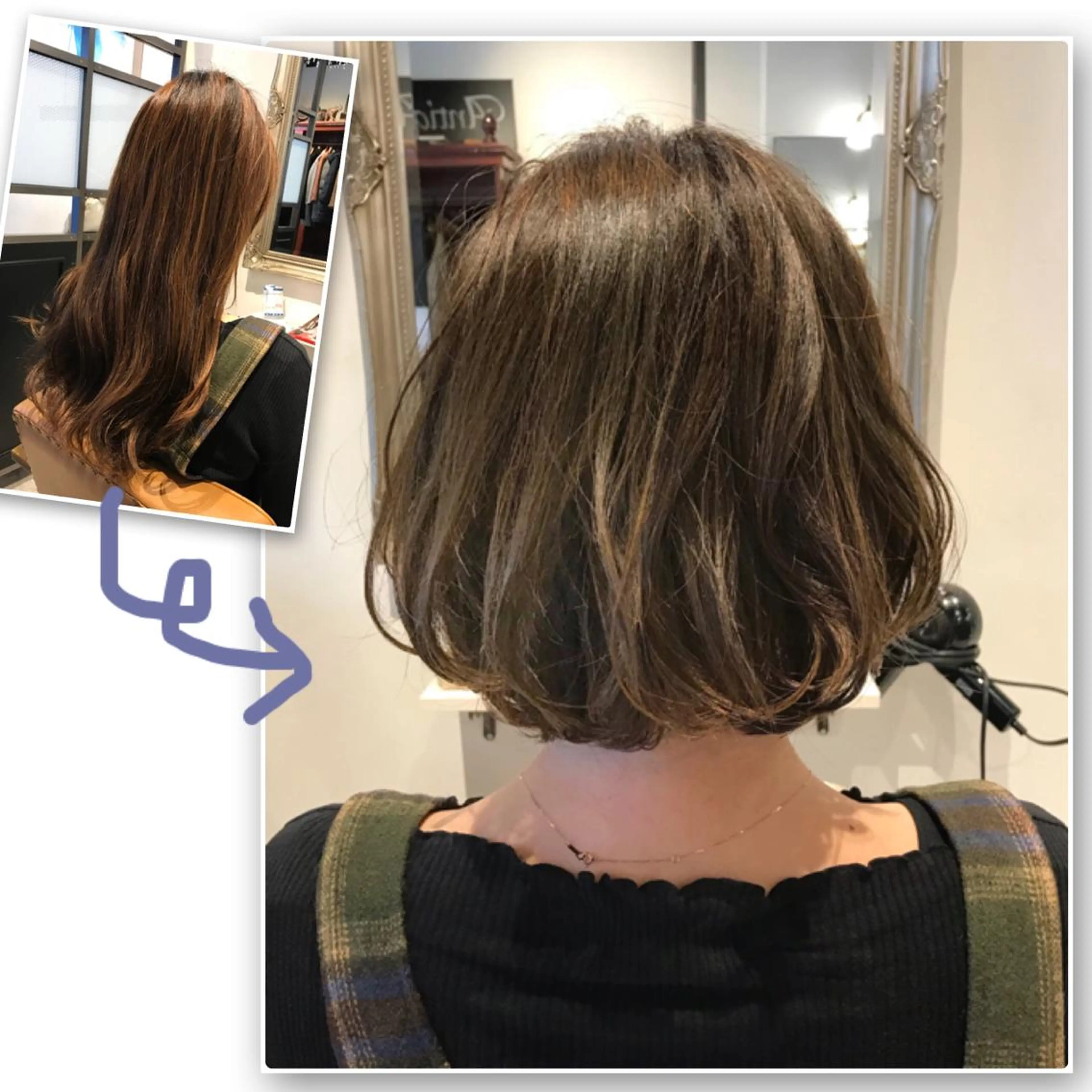ミディアム カラー パーマ アッシュ アピール欄に重要な お知らせがありますのヘアスタイル