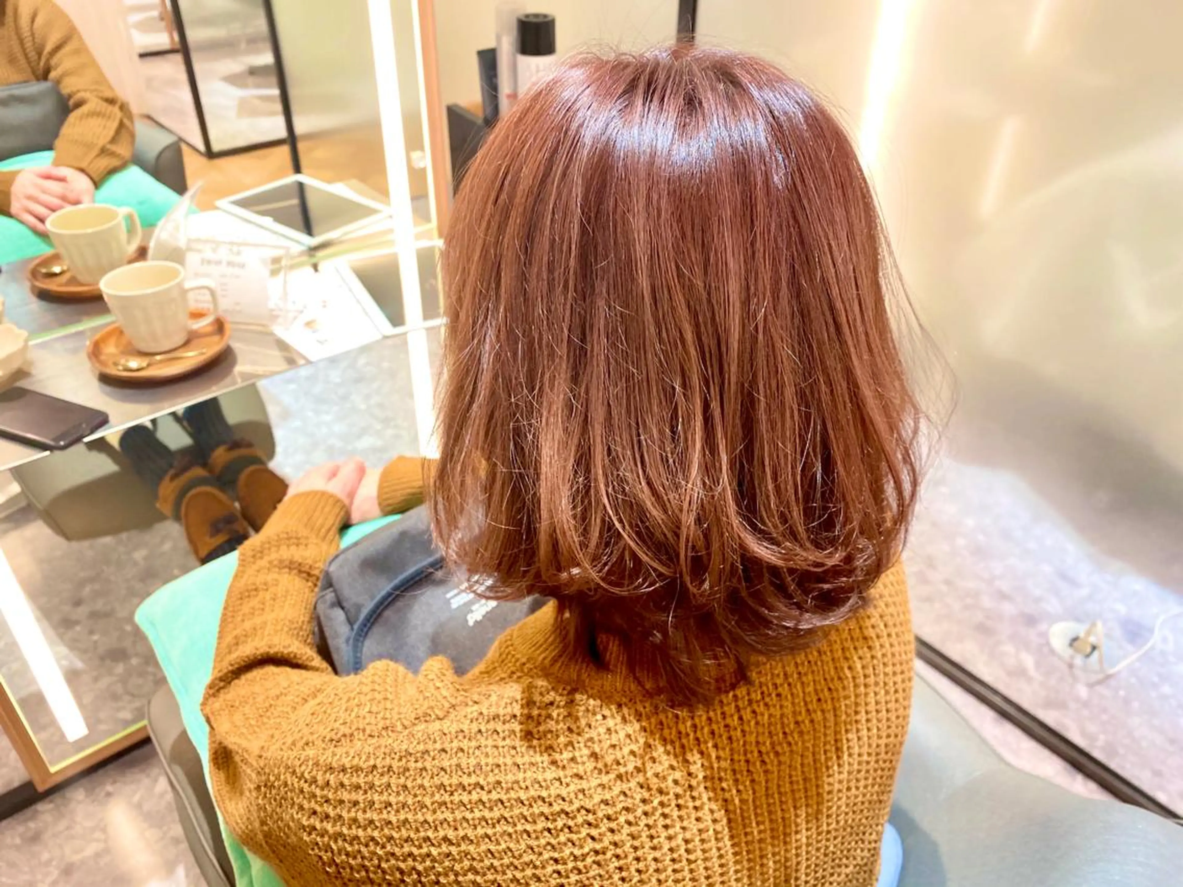 セミロング ピンクブラウン ヘアカラー 🌈🌸あおき みちる🌟💗のヘアスタイル
