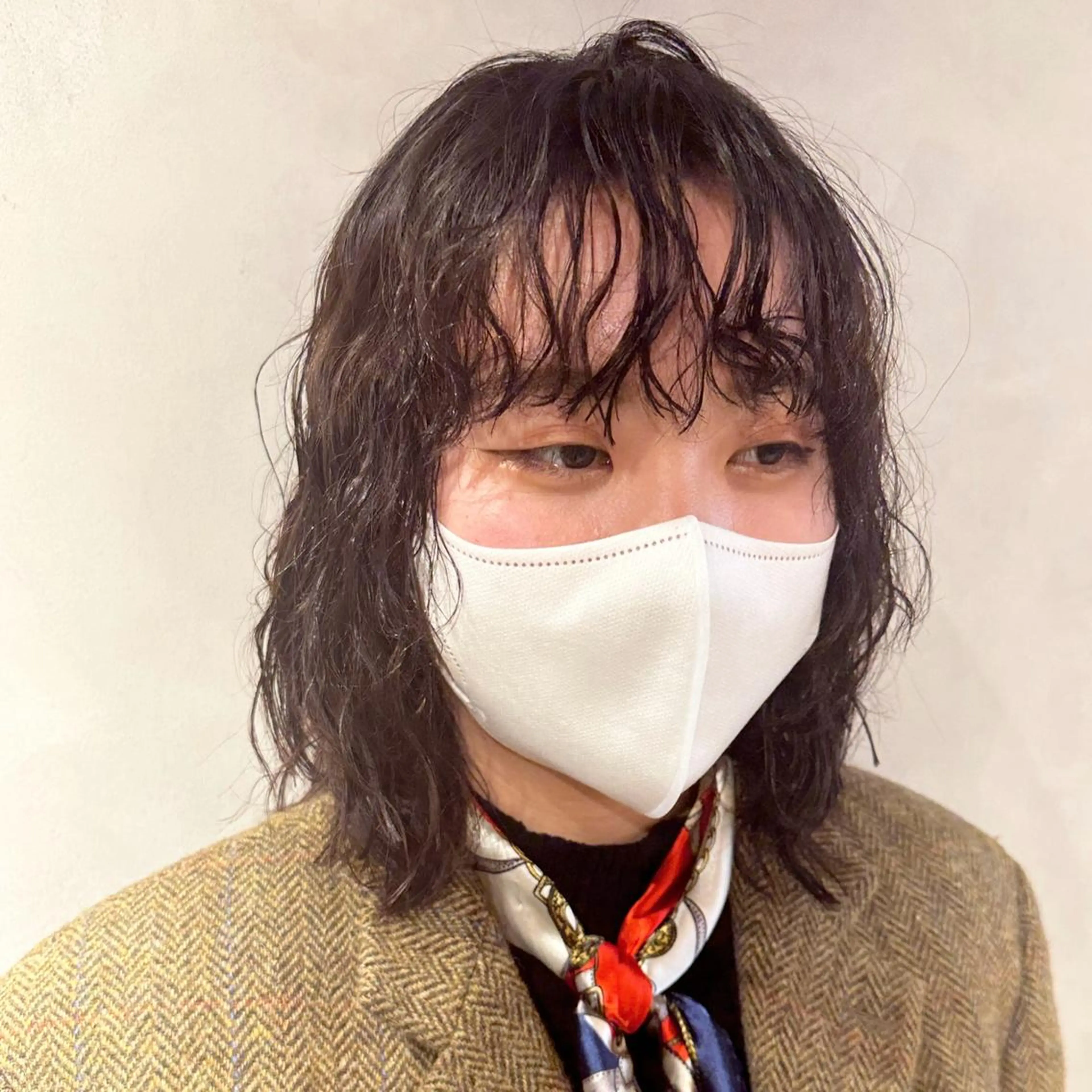 ミディアム パーマ カット パーマ トリートメント デザインカラー/パー マ🦖外岡咲希🦖のヘアスタイル