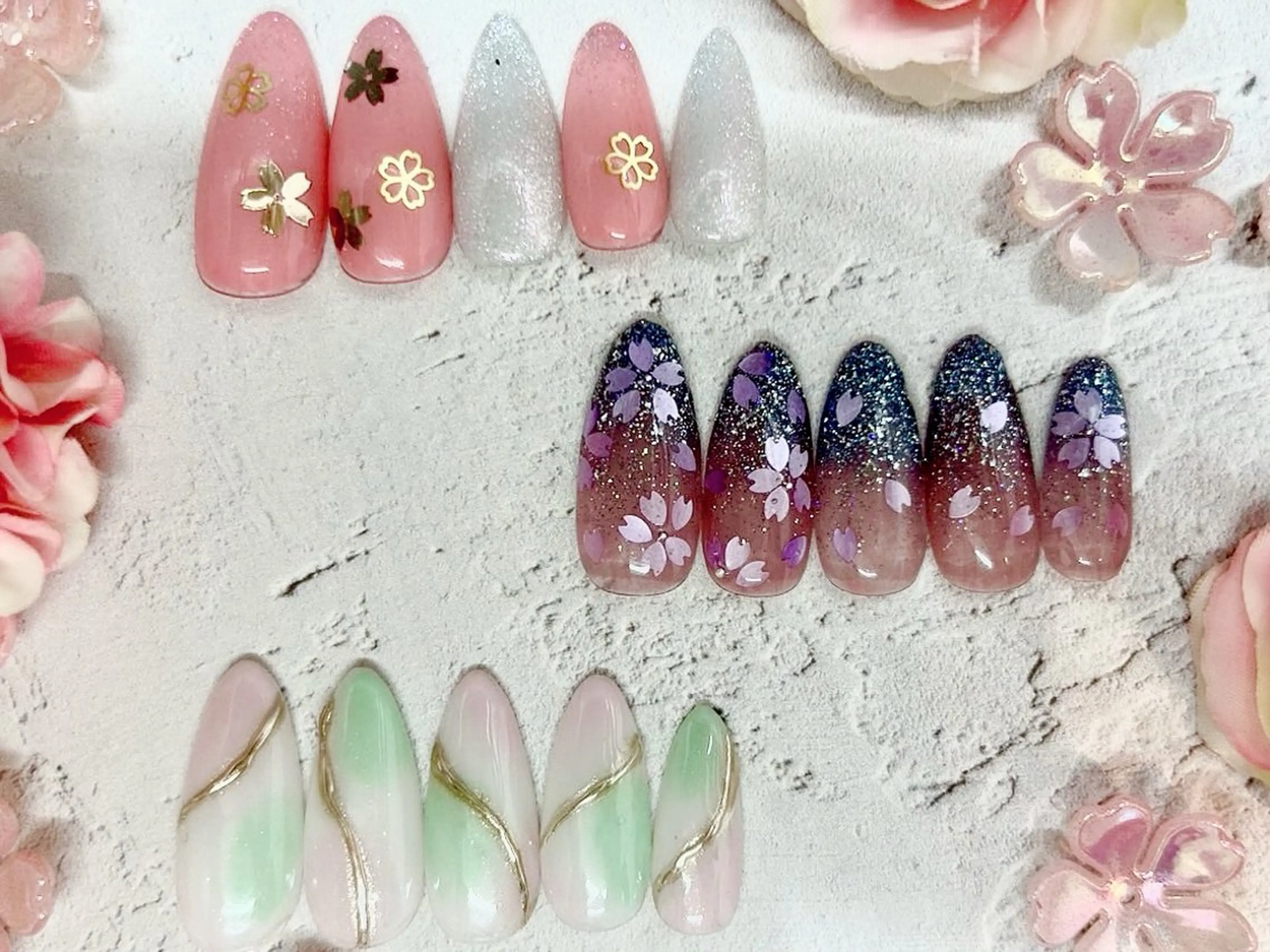 ネイル 桜ネイル パステルネイル 春ネイル RIKA@salon newsproutのネイルデザイン