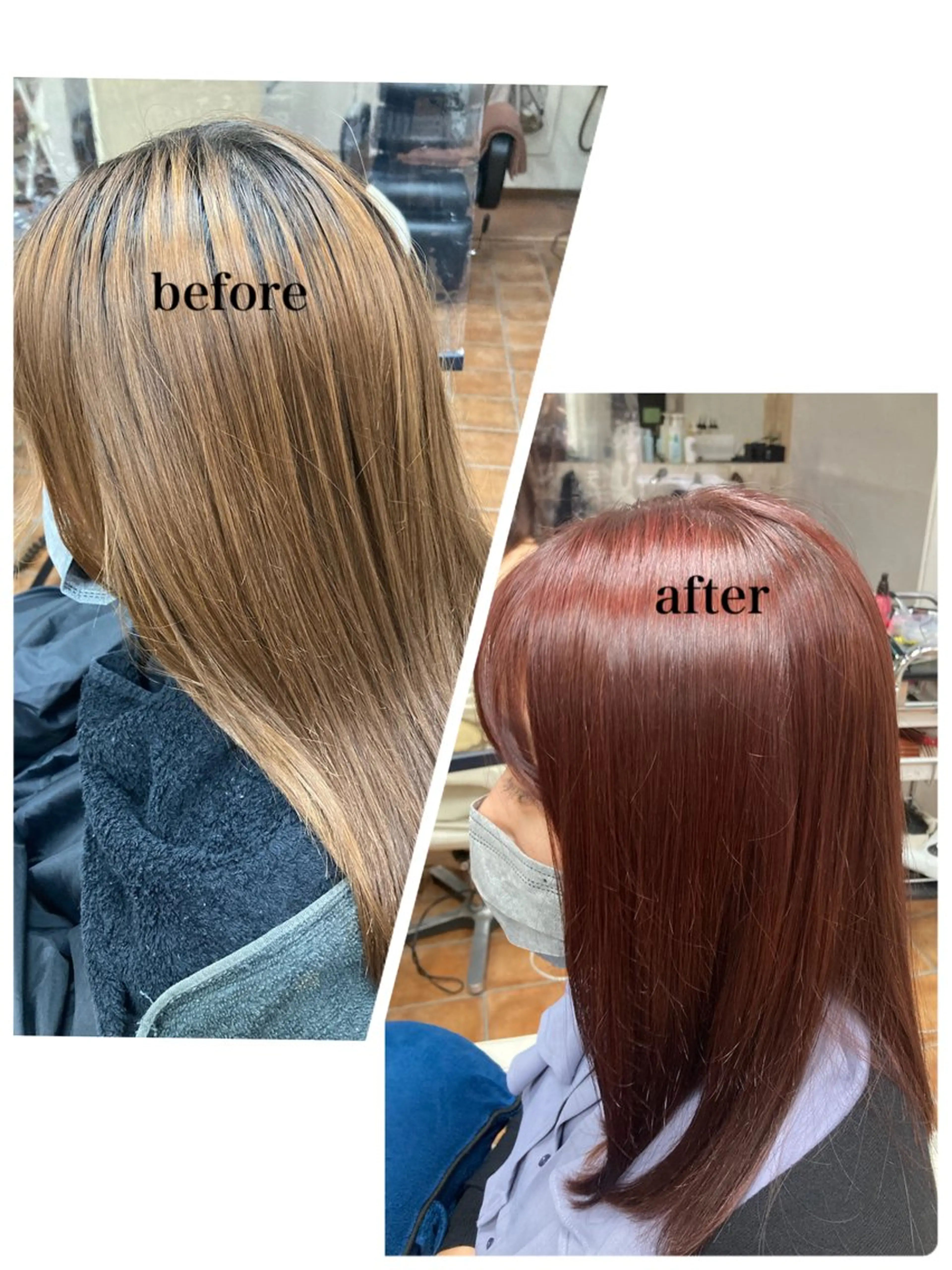 セミロング カラー ピンクカラー ヘアカラー トリートメント 🕊髪質改善縮毛矯正 /艶髪/関内🕊あべのヘアスタイル