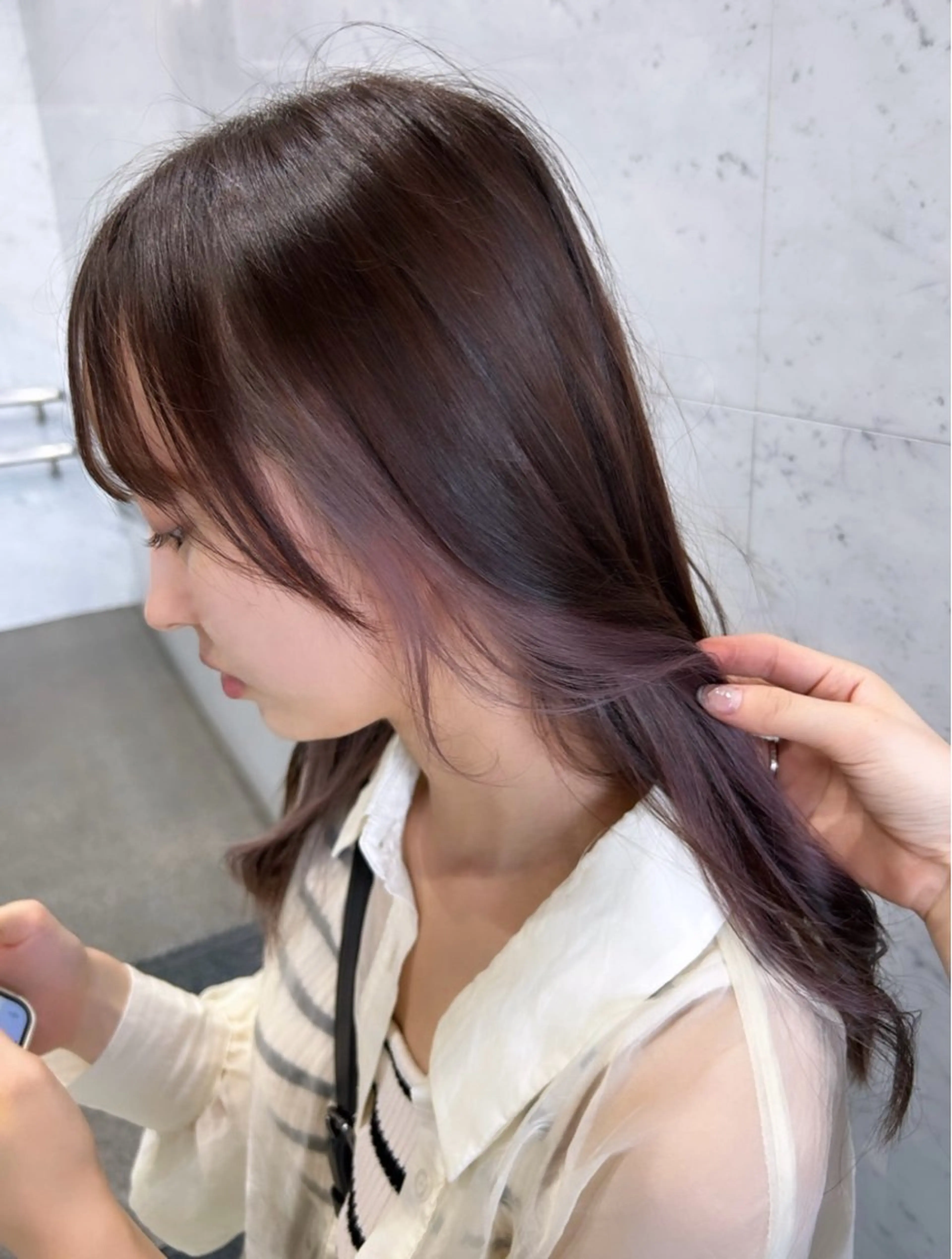 ロング カラー 田村 柊真のヘアスタイル