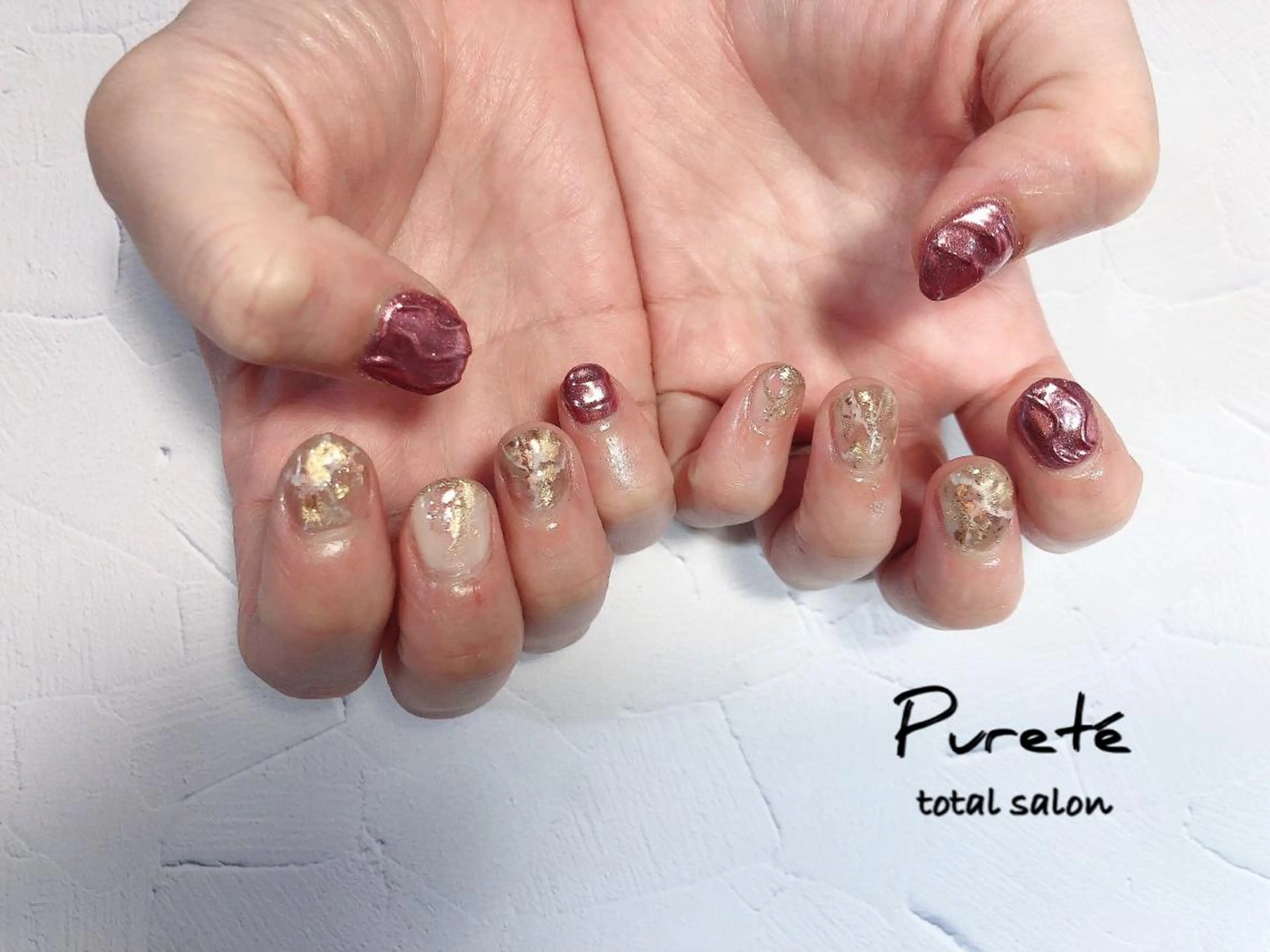 カラー ネイル 大理石ネイル(マーブル) ハンドネイル nailsalon Puretéのネイルデザイン
