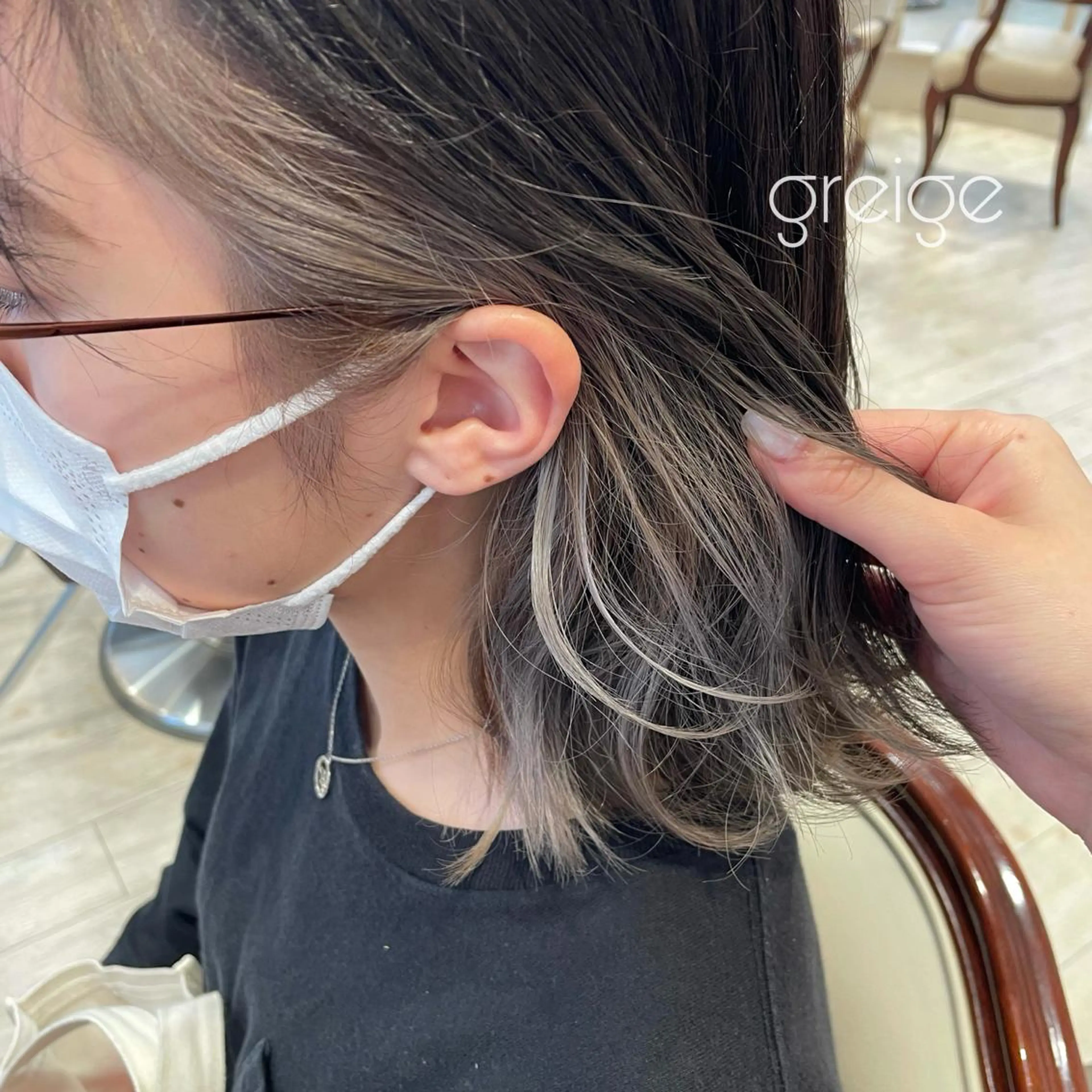 カラー グレージュ インナーカラー 🍪ヨシイハルネ🍪 ラベンダーカラーのヘアスタイル