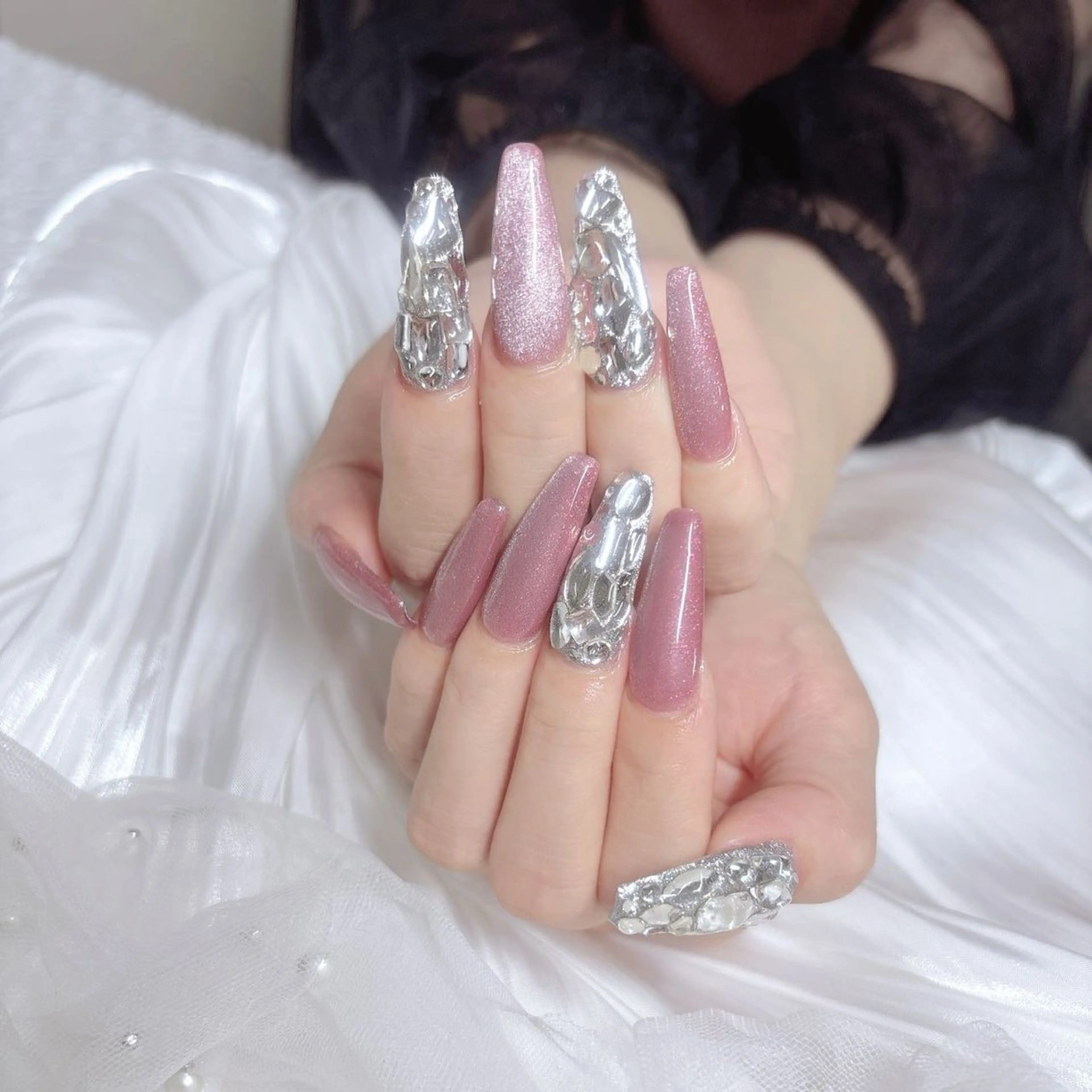 ネイル ネイルサロンAiri 長さ出し·シンプルのネイルデザイン