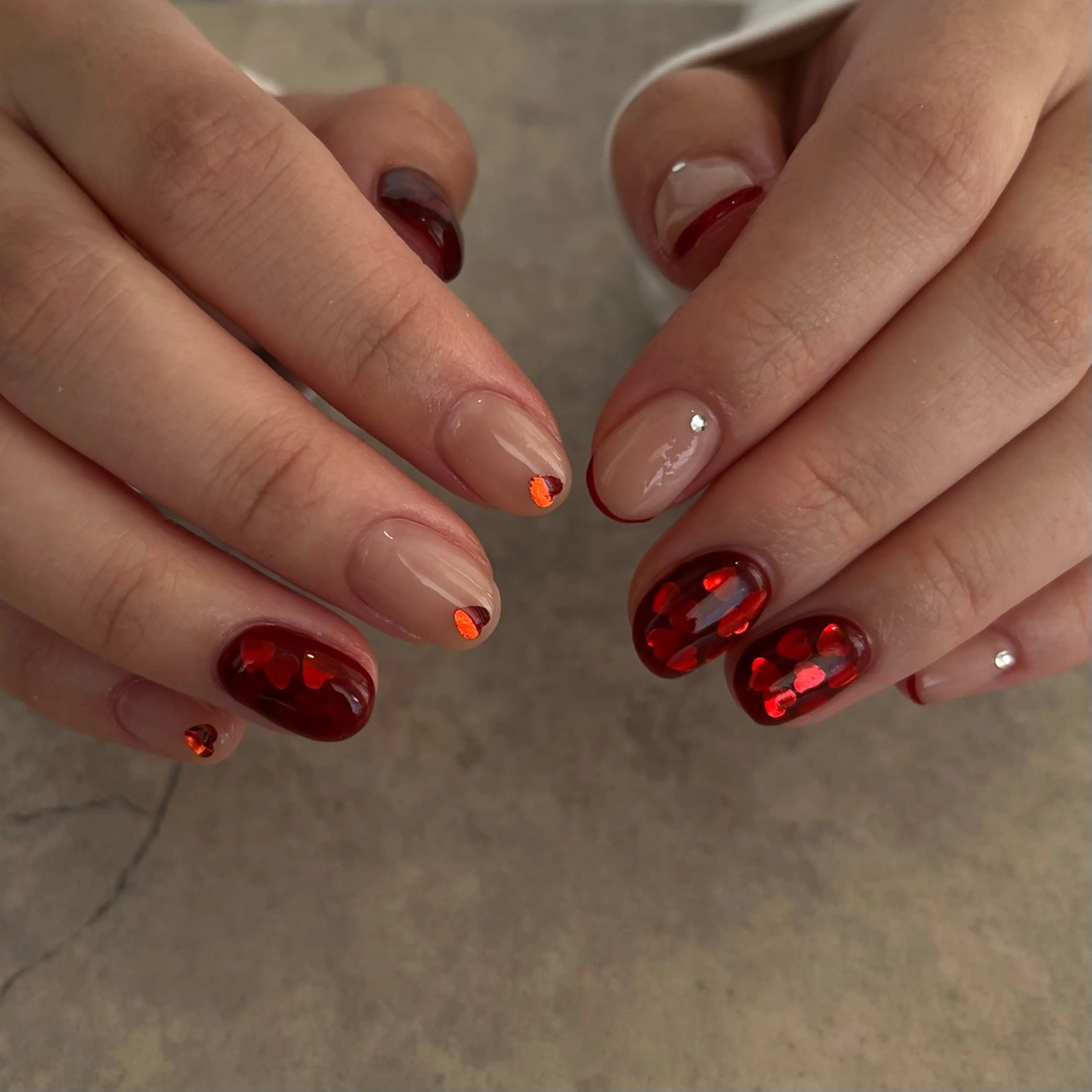 ネイル バレンタイン ハンドネイル nail salon O (en)所属・vegh. nail／阿波座のネイルデザイン