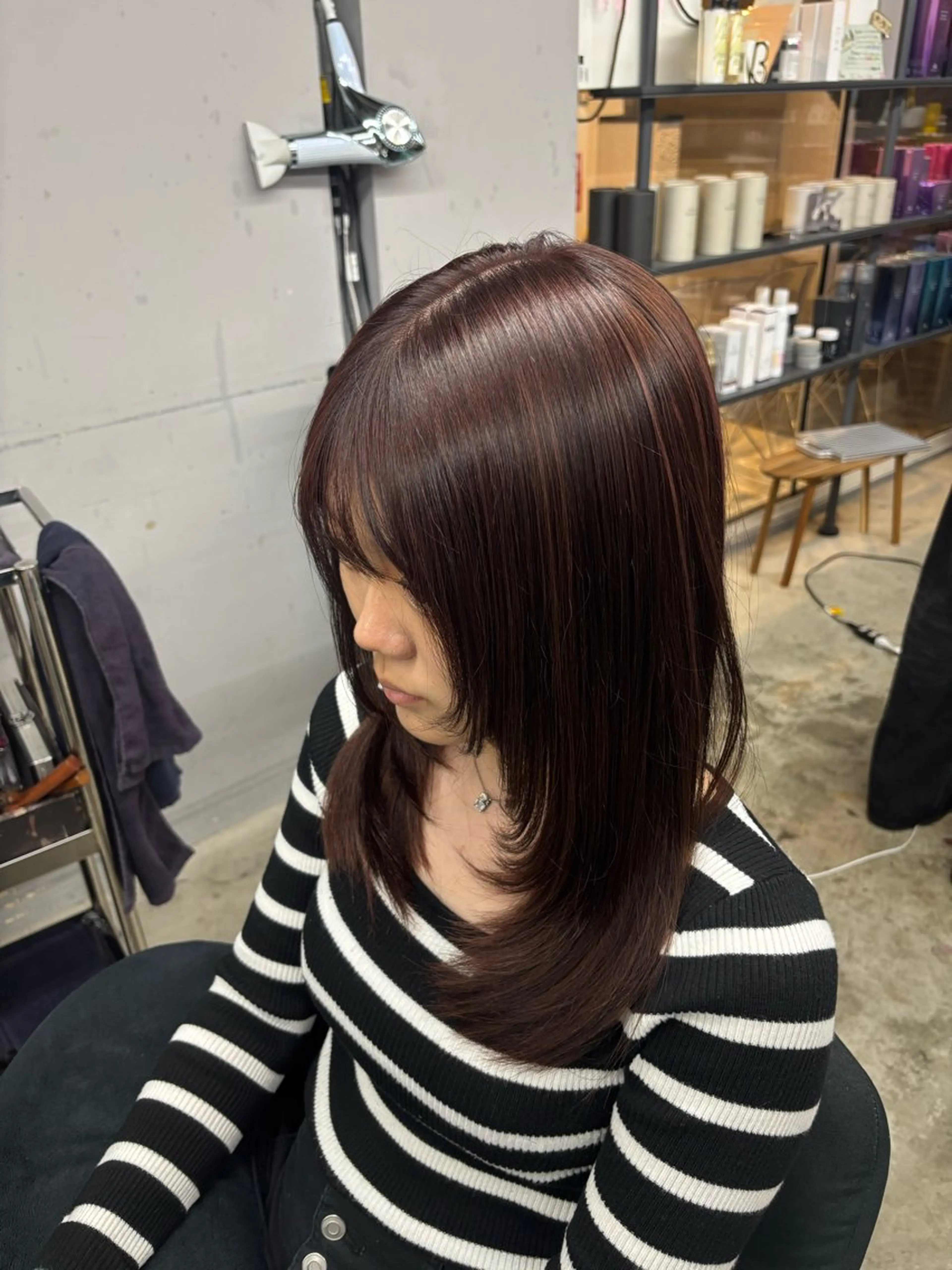 ロング カラー ブリーチ ブラウンカラー ハイライトカラー ピンクカラー ピンクブラウン ヘアカラー 🦋SHUKA🦋 モデル募集中のヘアスタイル