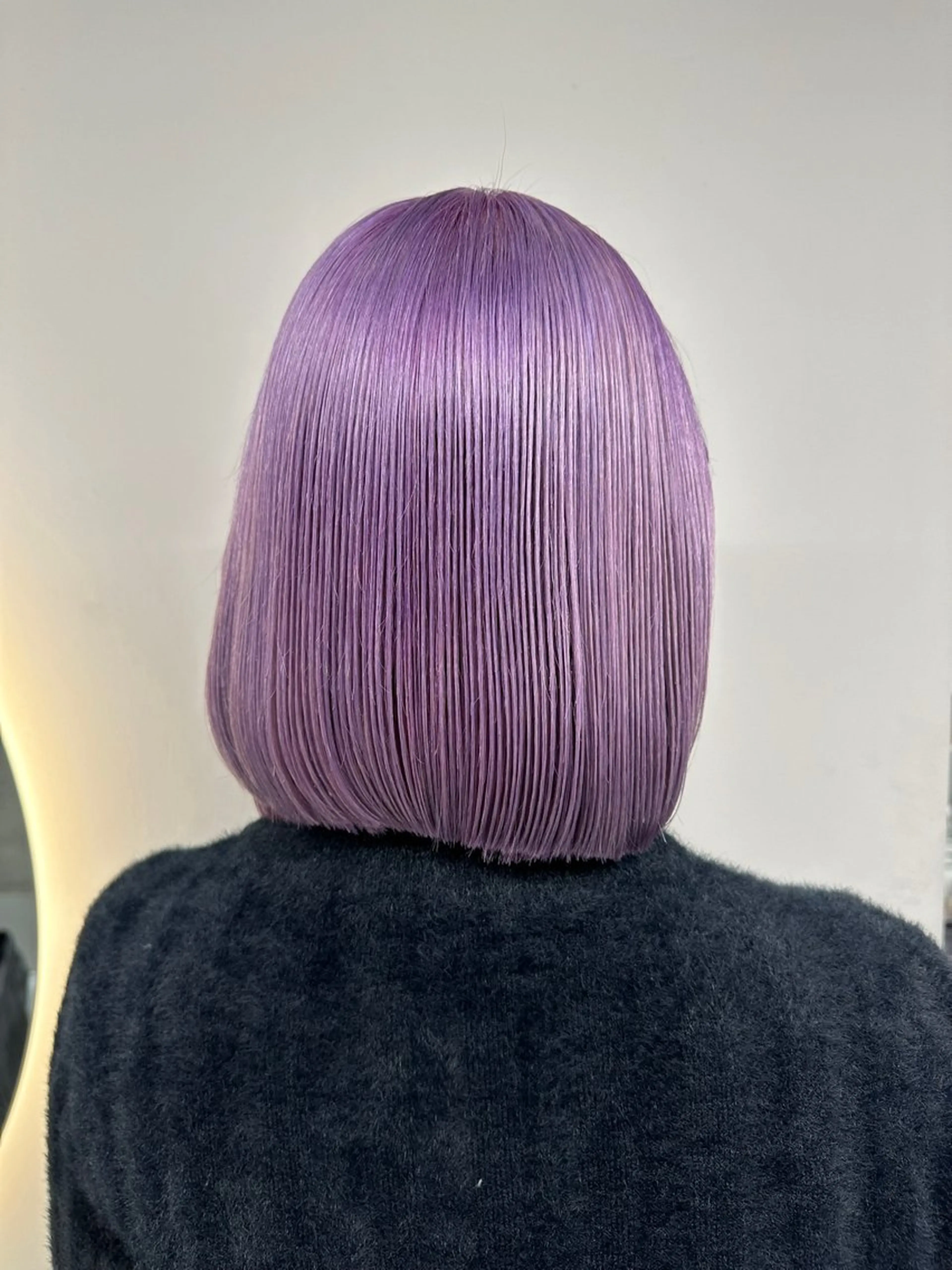 ミディアム ピンクラベンダー パープルカラー ボブ SOL.所属・ハイトーンカラー/デ ザインカラー中川竜斗のヘアスタイル