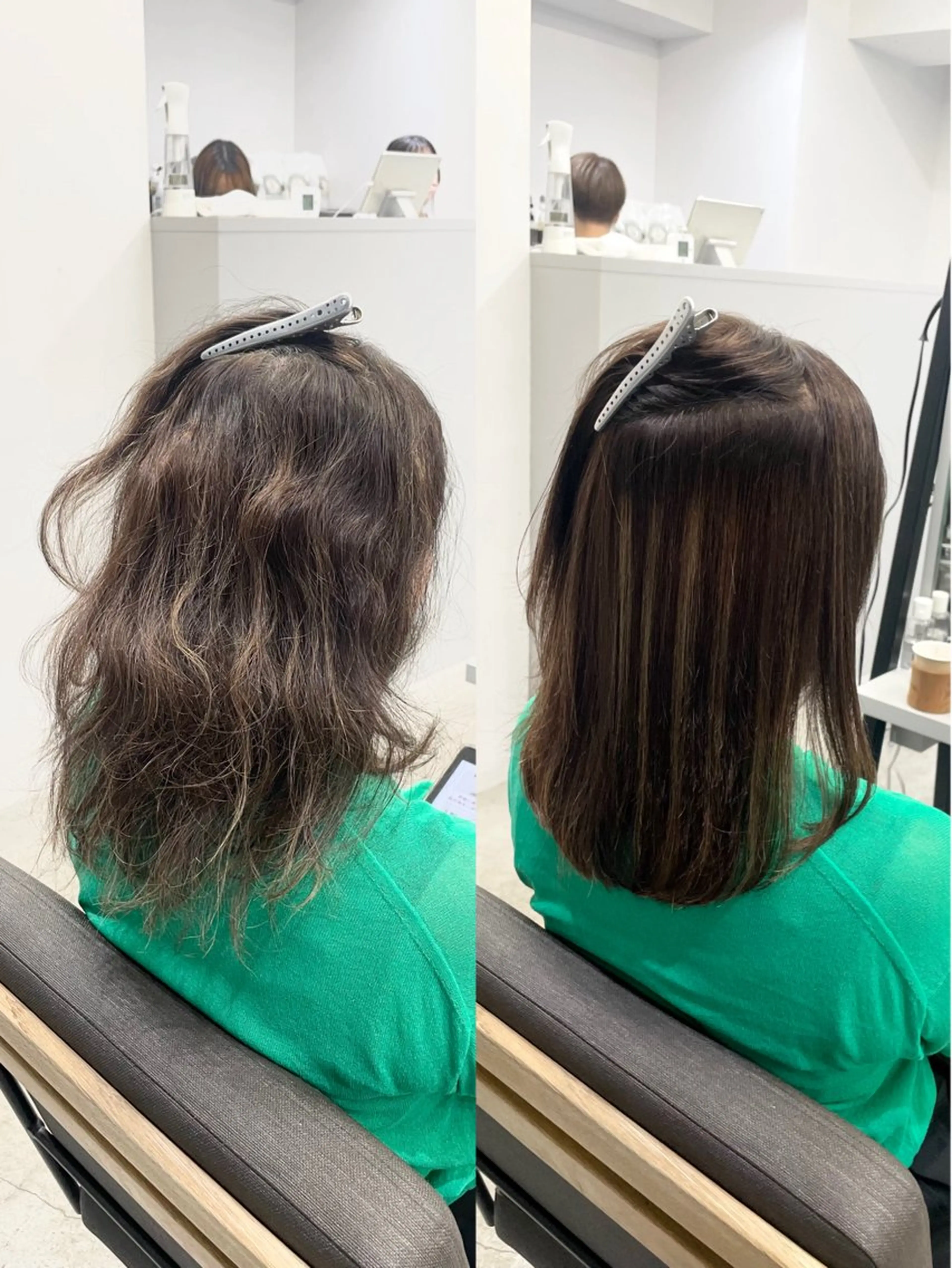 ミディアム カラー パーマ ミディアムパーマ 髪質改善 縮毛矯正 ストレートパーマ カット ヘアカラー 縮毛矯正 トリートメント 美髪への最善策を貴方 へ✨凄い艶髪✨萩原のヘアスタイル