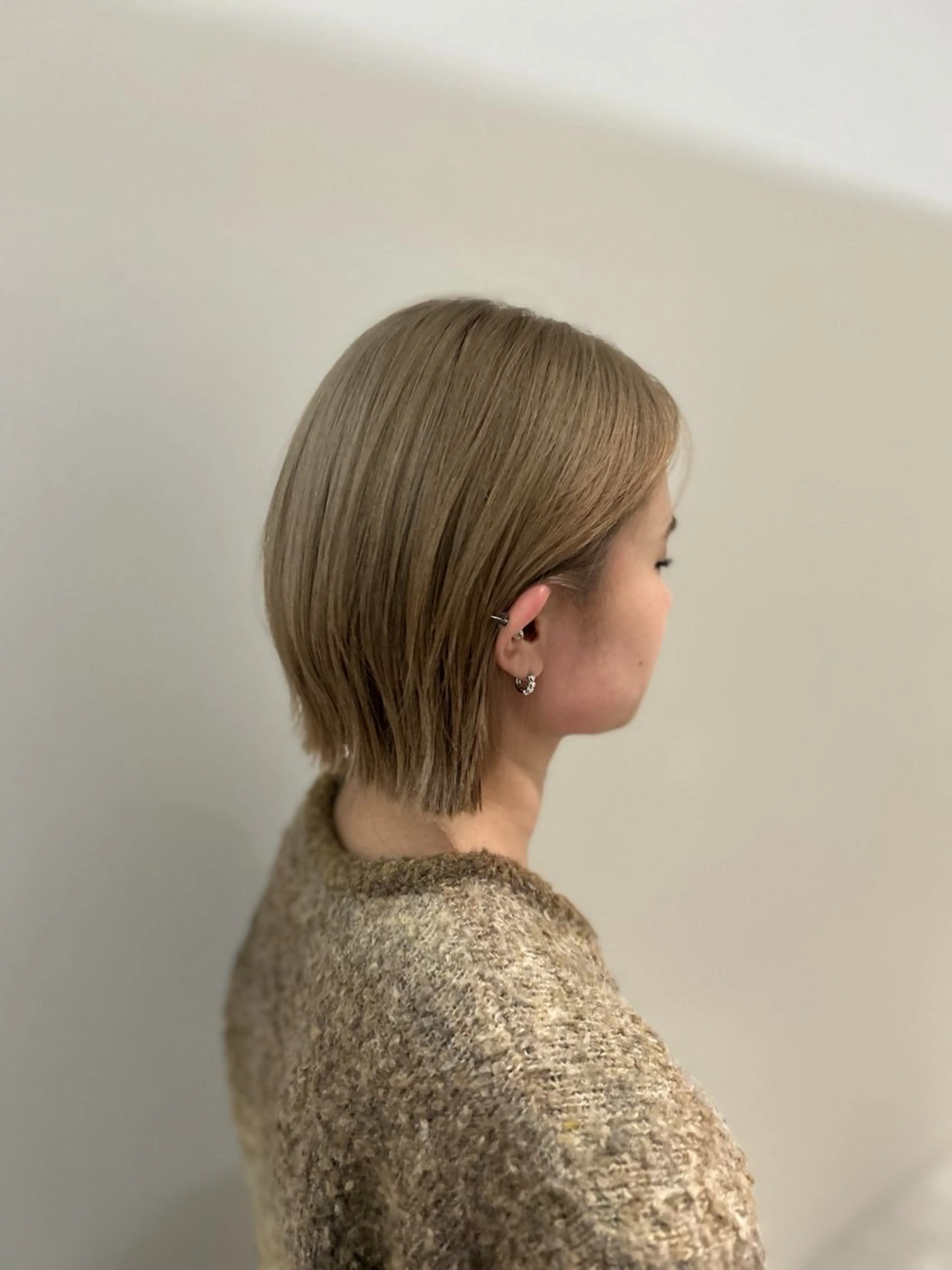 ミディアム ボブ 外ハネヘア 柔らか縮毛矯正/ボブ /Bonheur北林のヘアスタイル