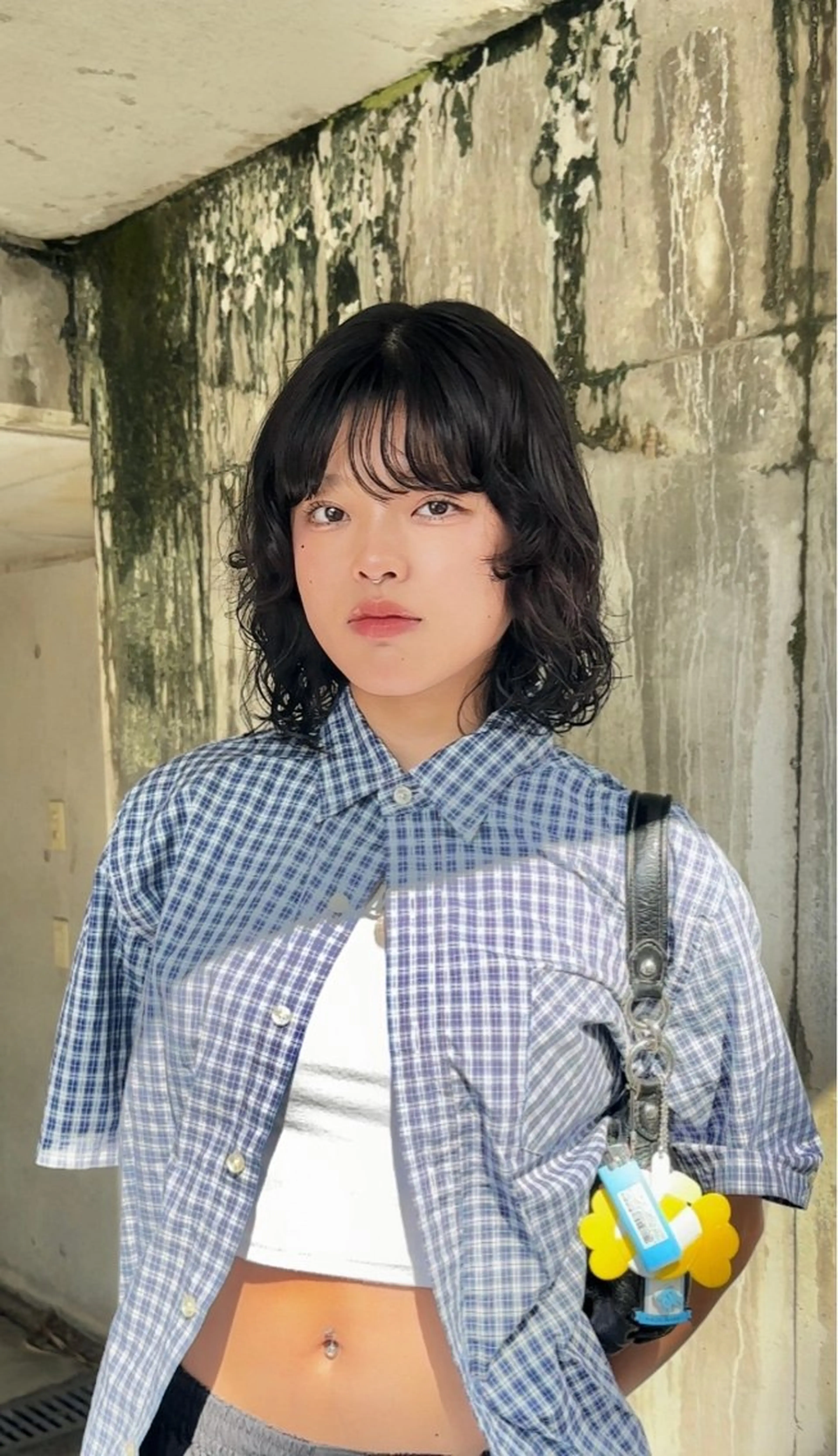 ミディアム パーマ 顔周りカット レイヤーカット 磯　亜由香 🌷ブリーチのヘアスタイル