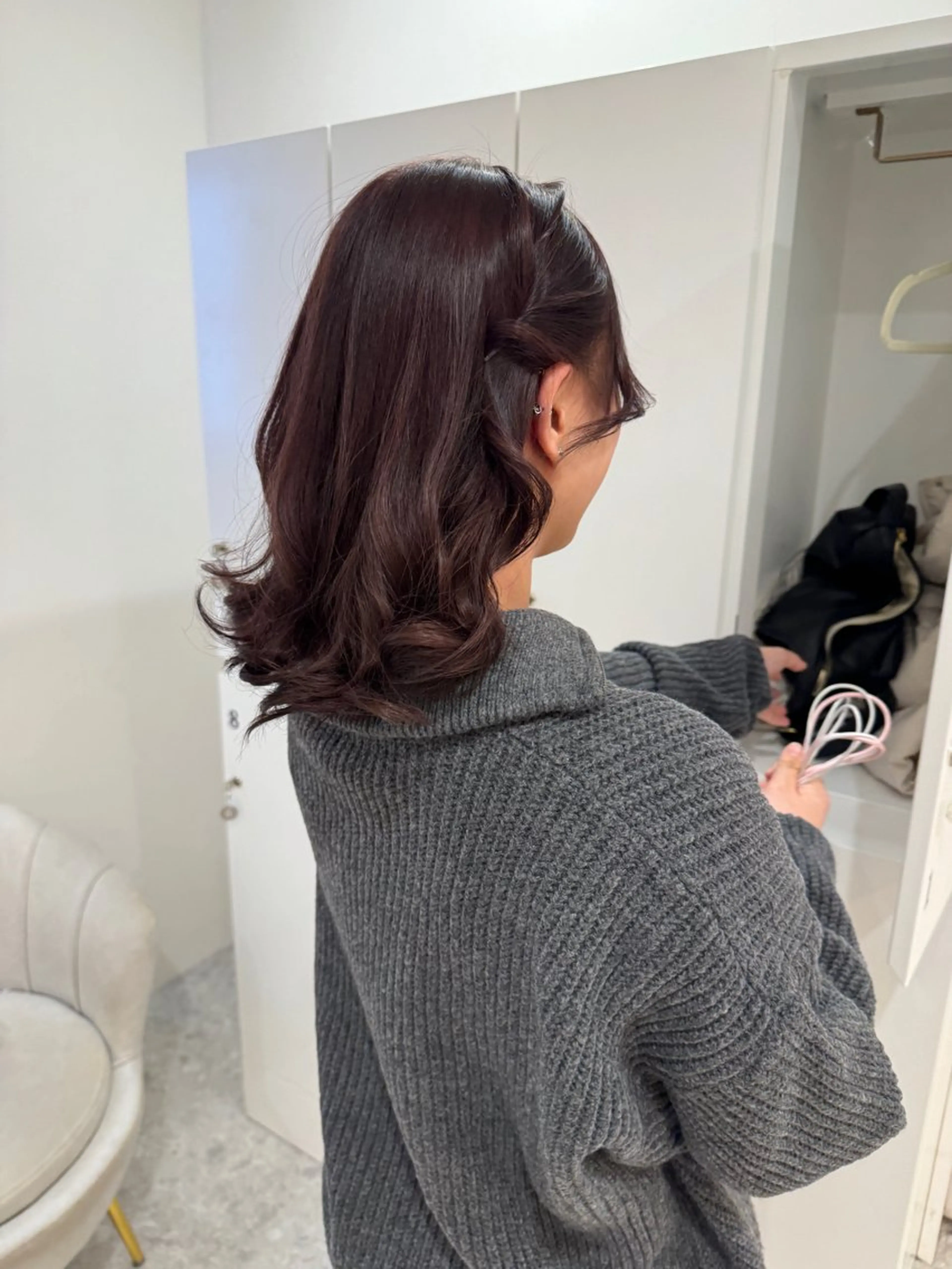 セミロング カラー ヘアアレンジ ヘアセット Lond Bloom所属・🎀はるか ショート カットモデル募集🎀のヘアスタイル