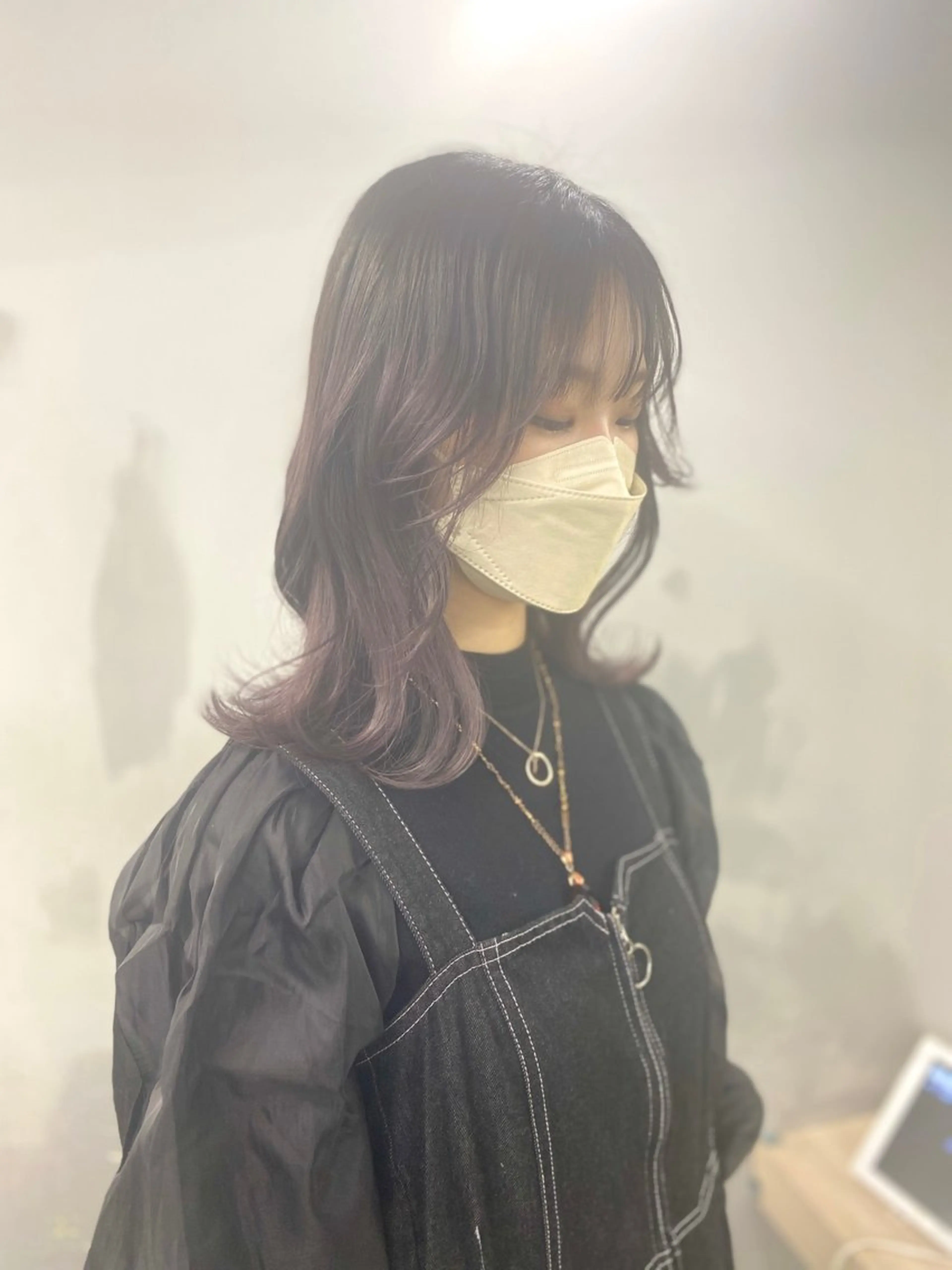 セミロング カラー アディクシーカラー バレイヤージュ ブリーチ デザインカラー ダブルカラー カット ヘアカラー トリートメント レイヤーカット nude ヘア大和のヘアスタイル