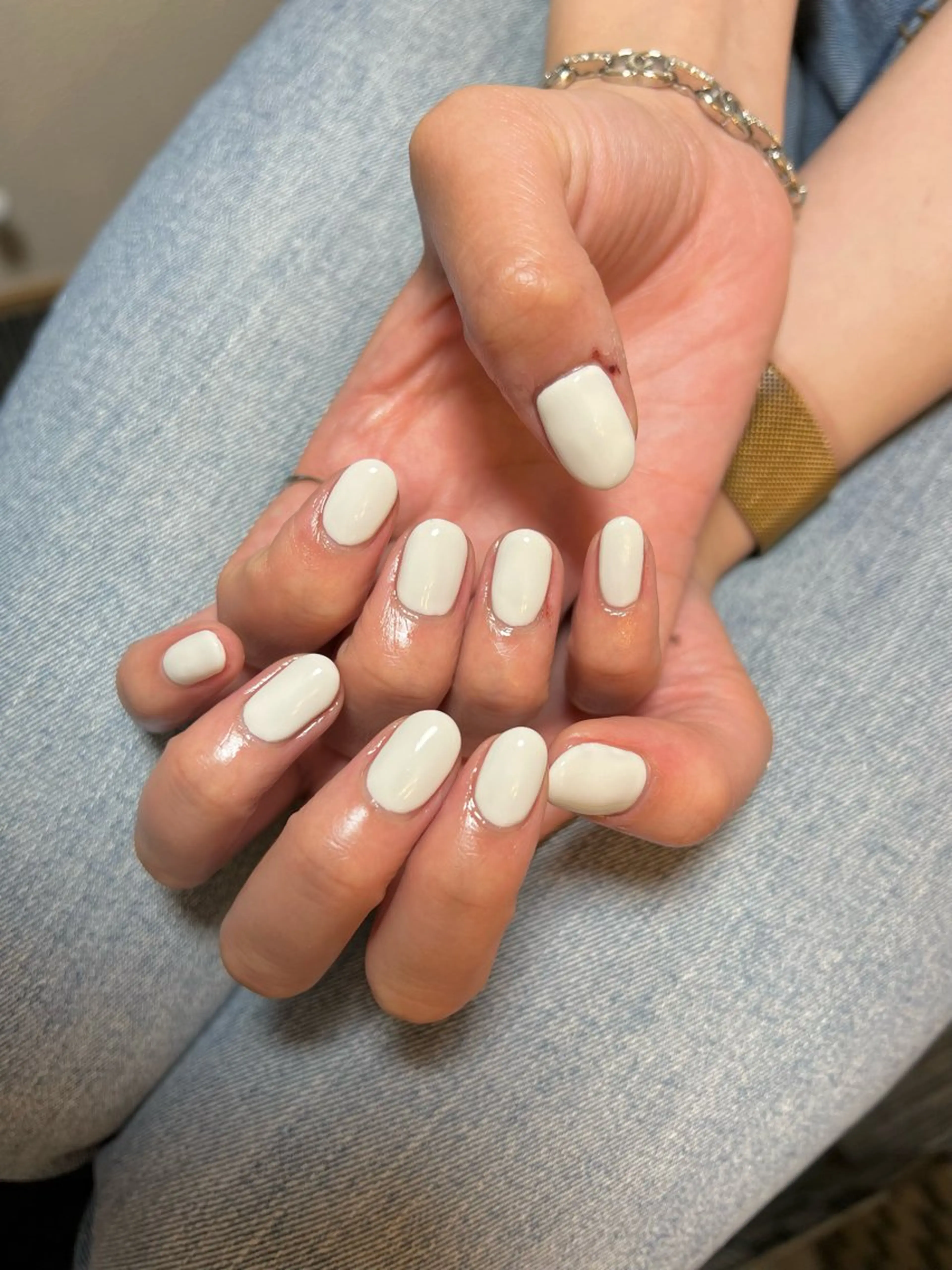 ネイル ホワイト ハンドネイル Nail Salon&School REPLENDA所属・REPLENDA/ azusa(石井梓)のネイルデザイン