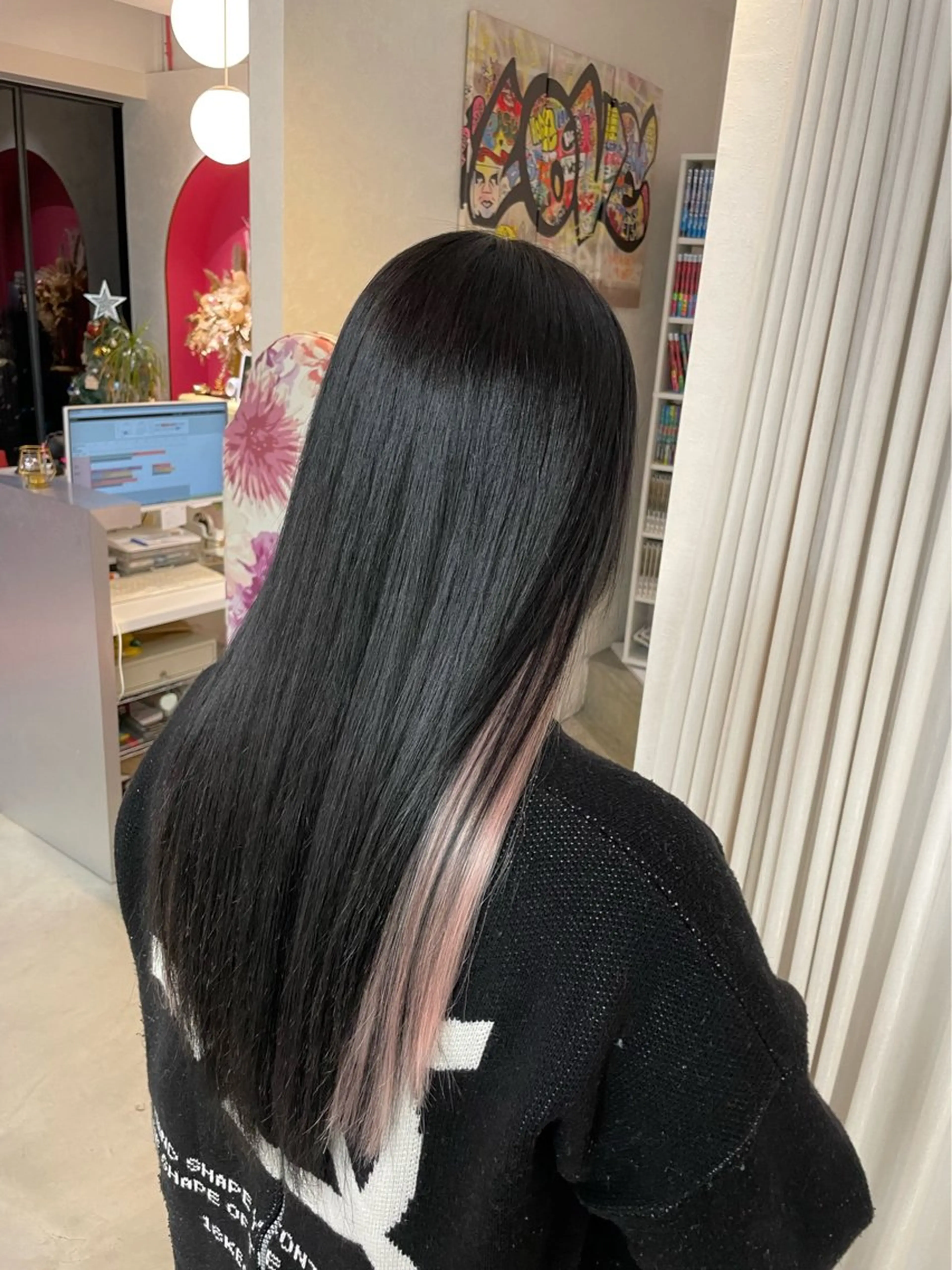 セミロング カラー エクステ エクステ 安井まゆ _Box mico.のヘアスタイル