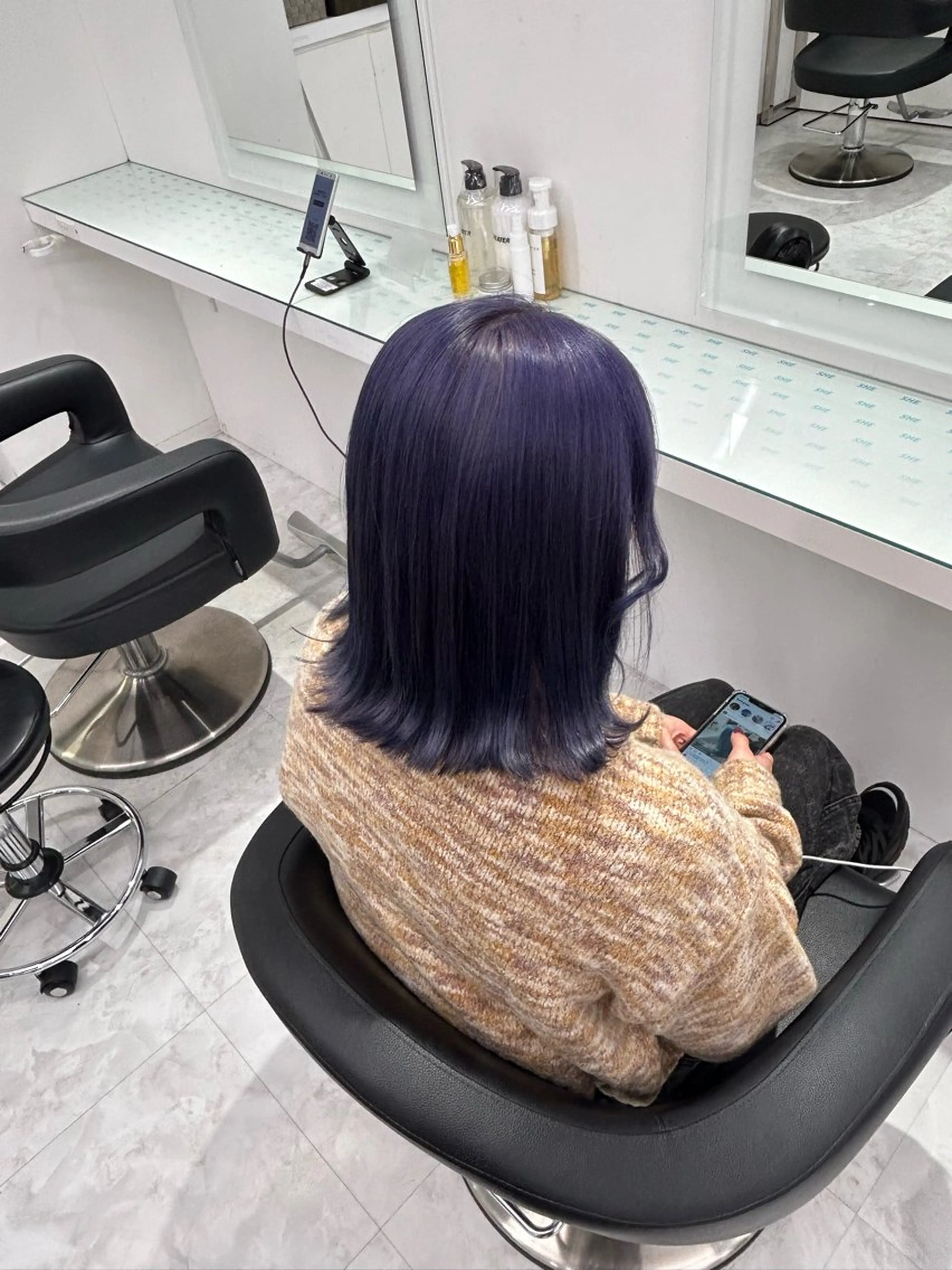 ミディアム 髪質改善 ヘアカラー トリートメント ヘッドスパ 🩷暖色カラー🩷 BONのヘアスタイル