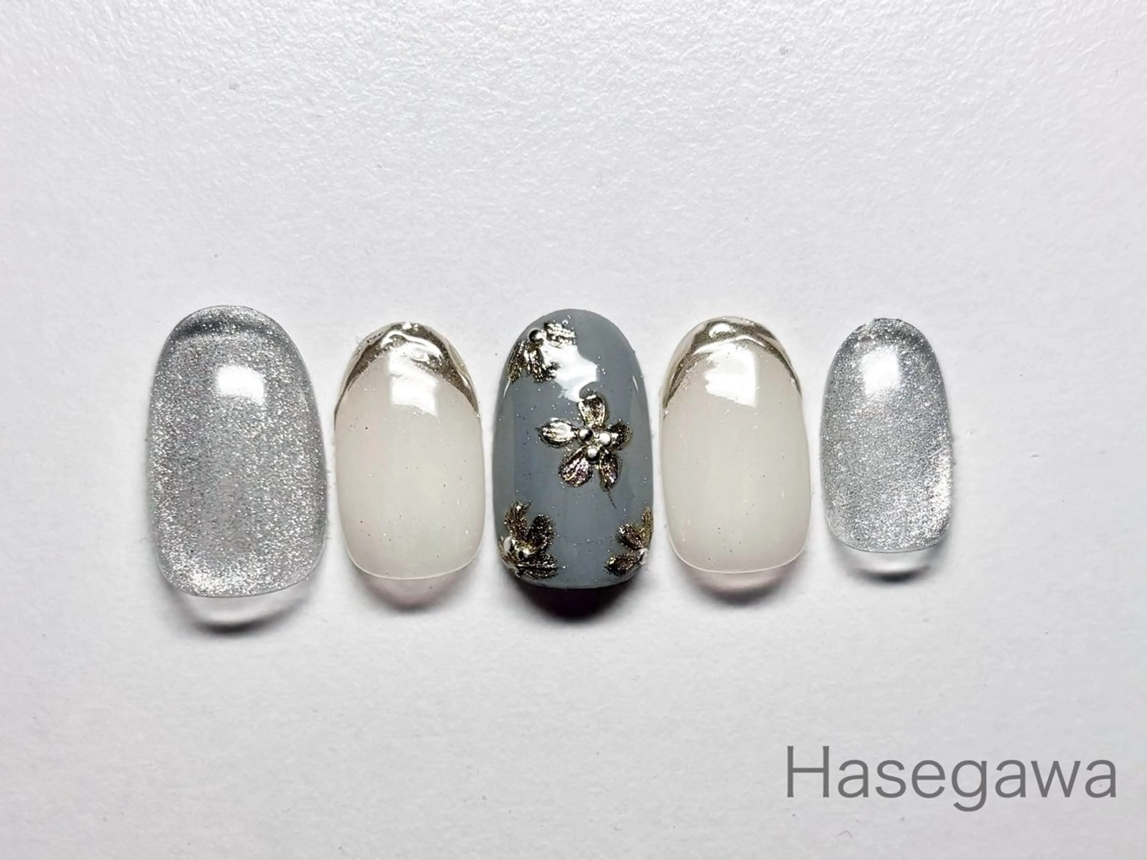 ネイル フラワーネイル マグネットネイル ミラーネイル ハンドネイル DROP所属・DROP 長谷川のネイルデザイン