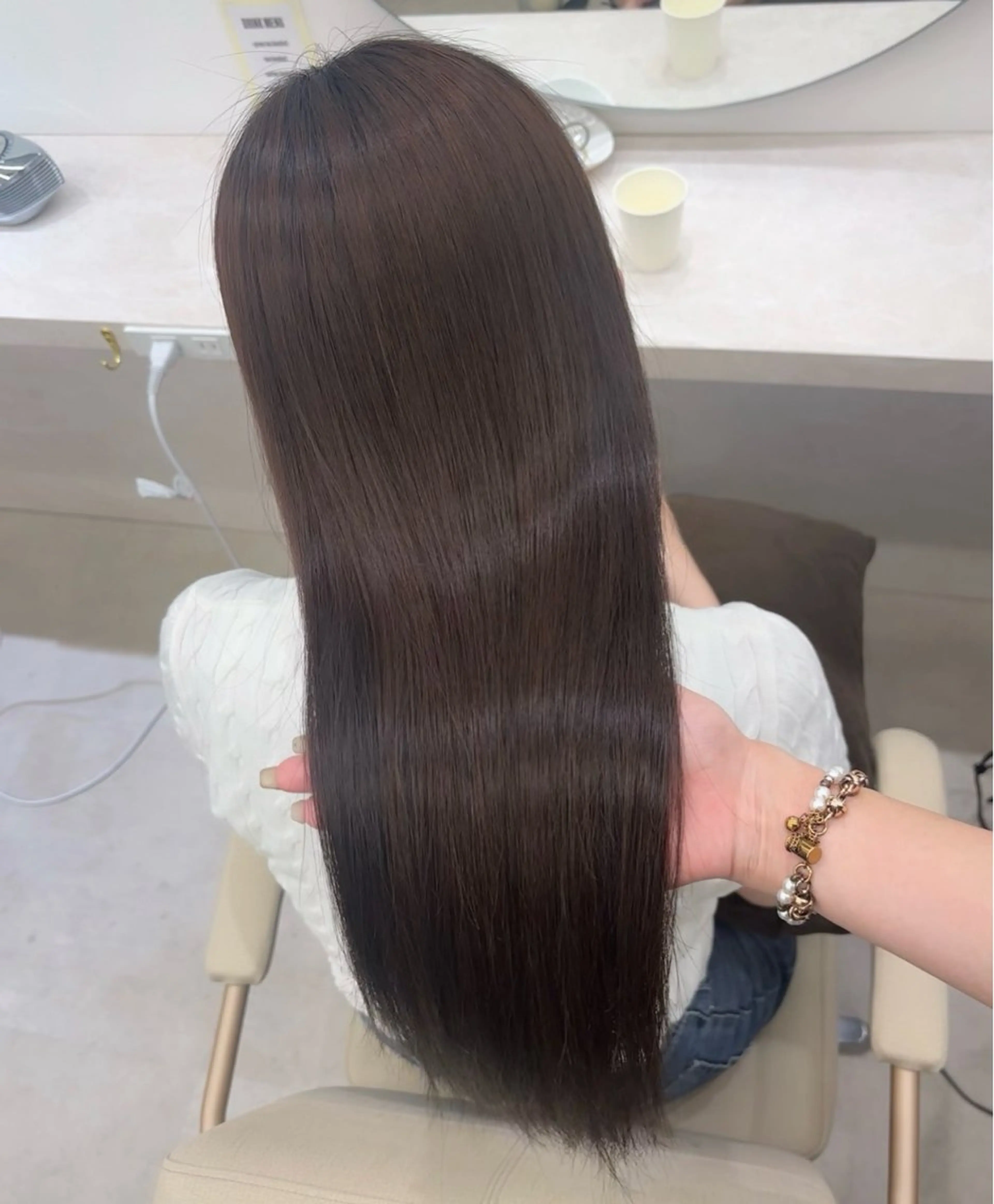 ロング カラー パーマ 透明感カラー ストレートパーマ カット ヘアカラー 縮毛矯正 Coreさち 【カットモデル募集】のヘアスタイル