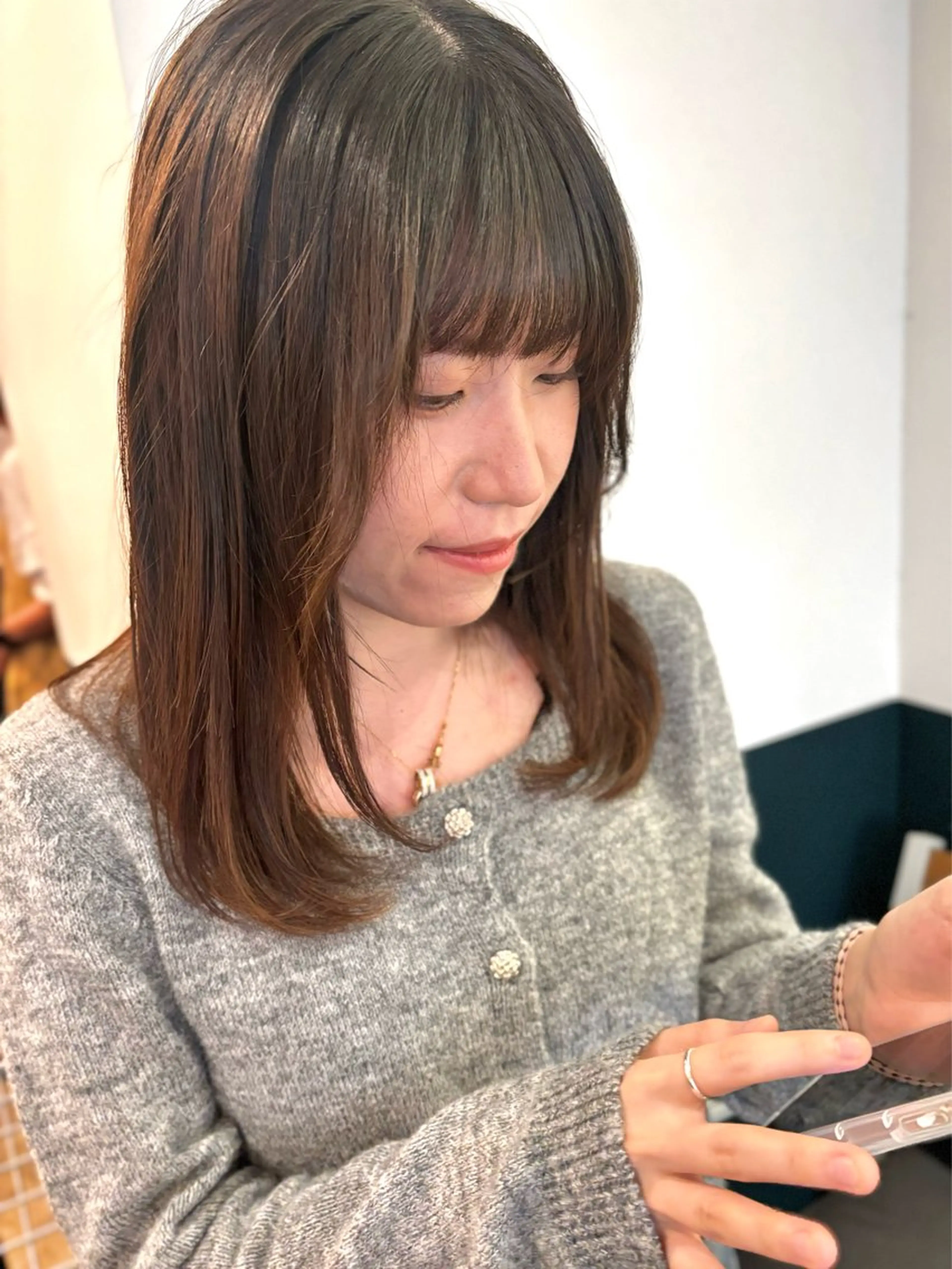 セミロング レイヤーカット ☁️RIKA☁️ @ri2_____bのヘアスタイル