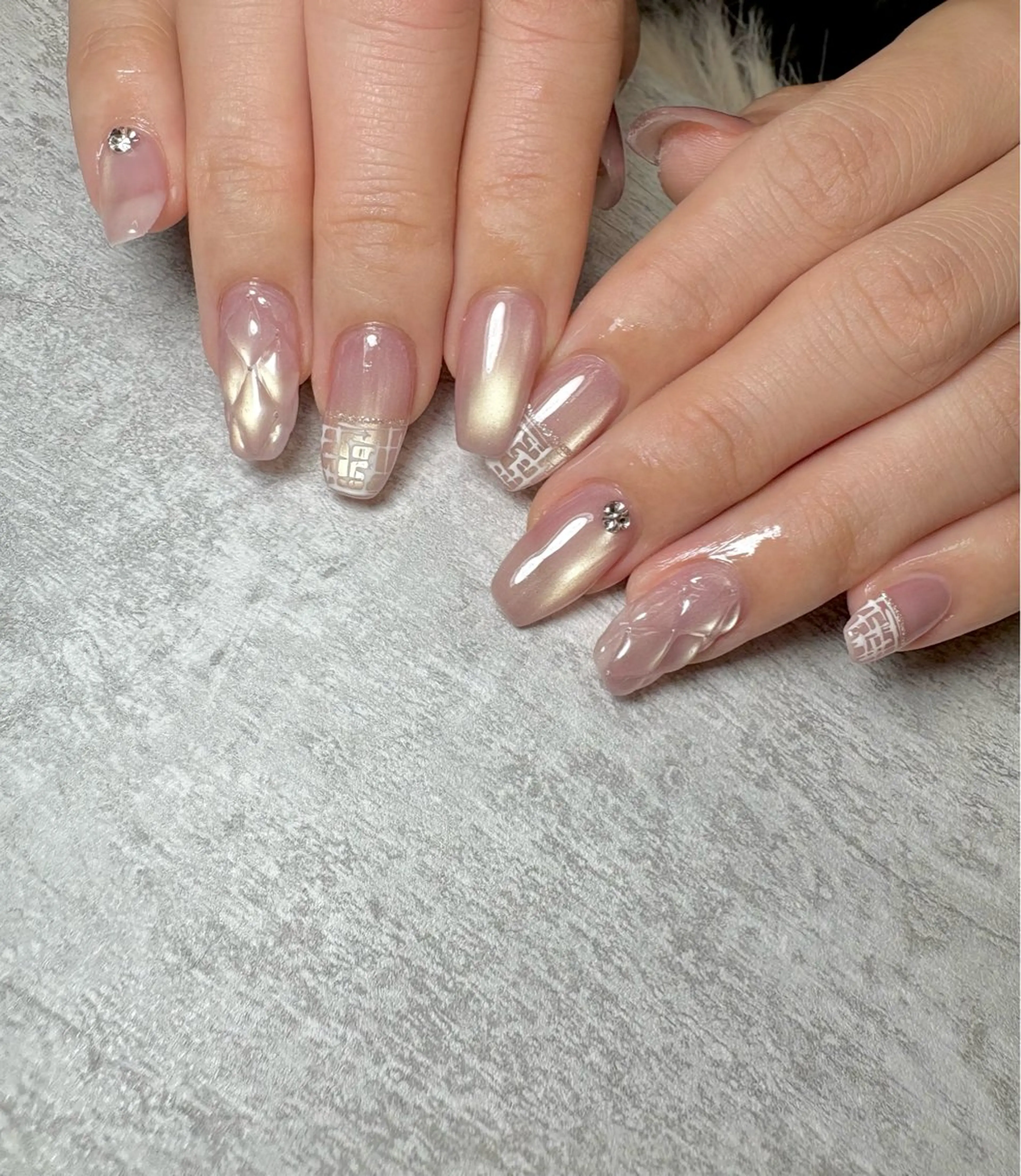 ネイル 持ち込み ツイードネイル BEAUTY GARDEN 【nail salon unseul】所属・nana .のネイルデザイン