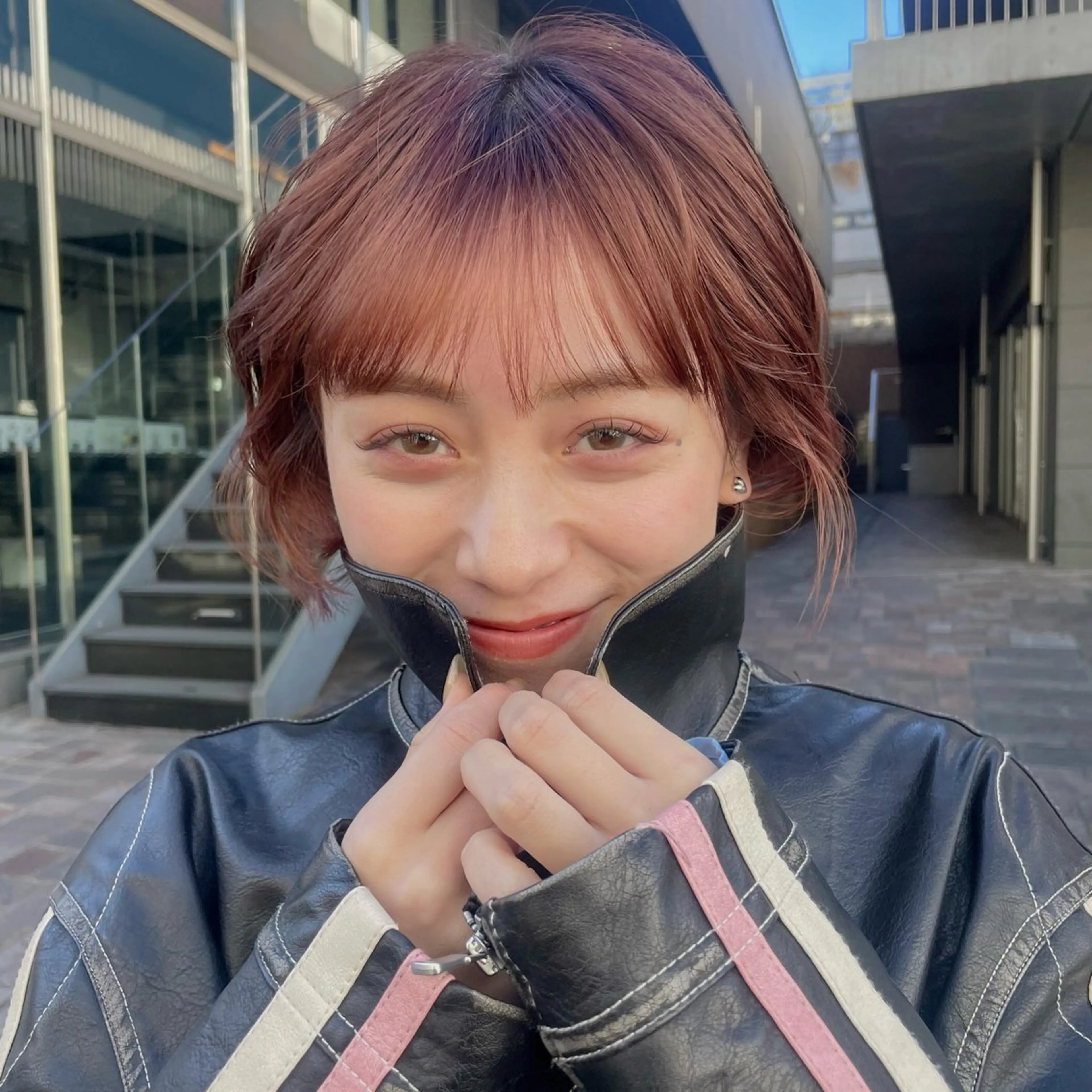 ショート カラー ブリーチ/暖色/ ダブルカラー/ゆきなのヘアスタイル