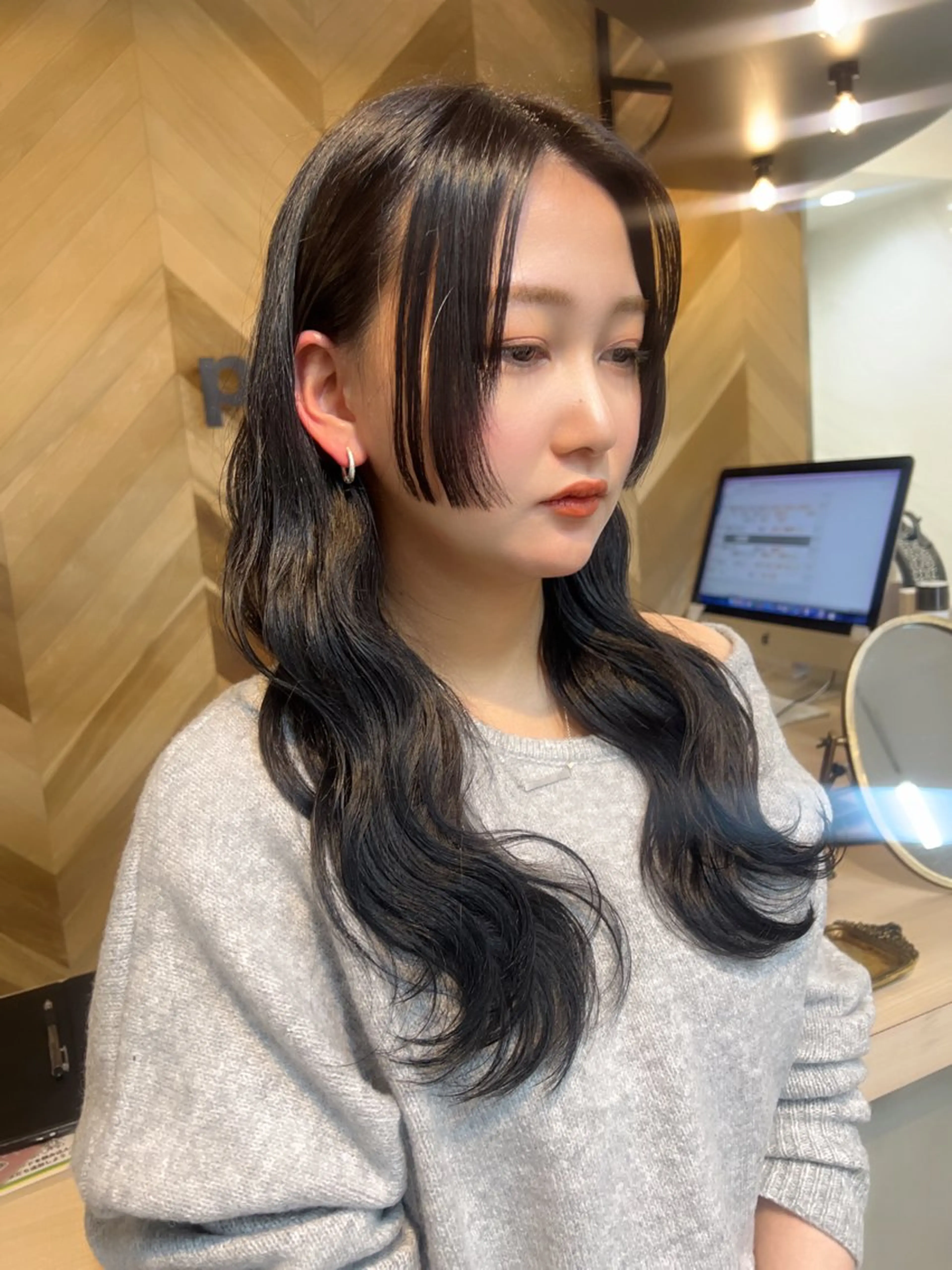 ロング 姫カット カット ヘアカラー 🩶韓国/似合わせ/ さわ🩶のヘアスタイル