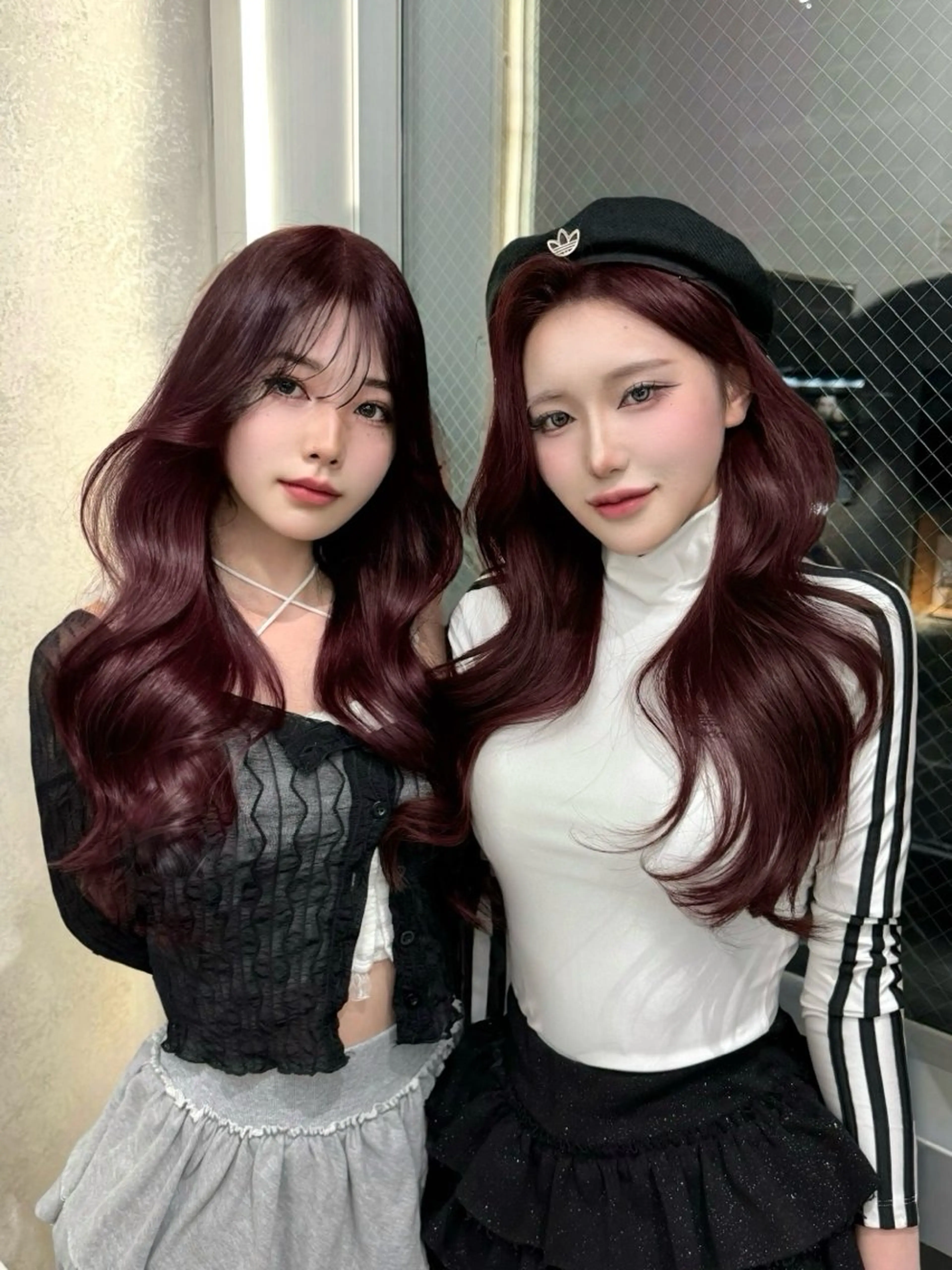 ロング 𝘚𝘦𝘫𝘶𝘯 韓国レイヤー/顔周りのヘアスタイル