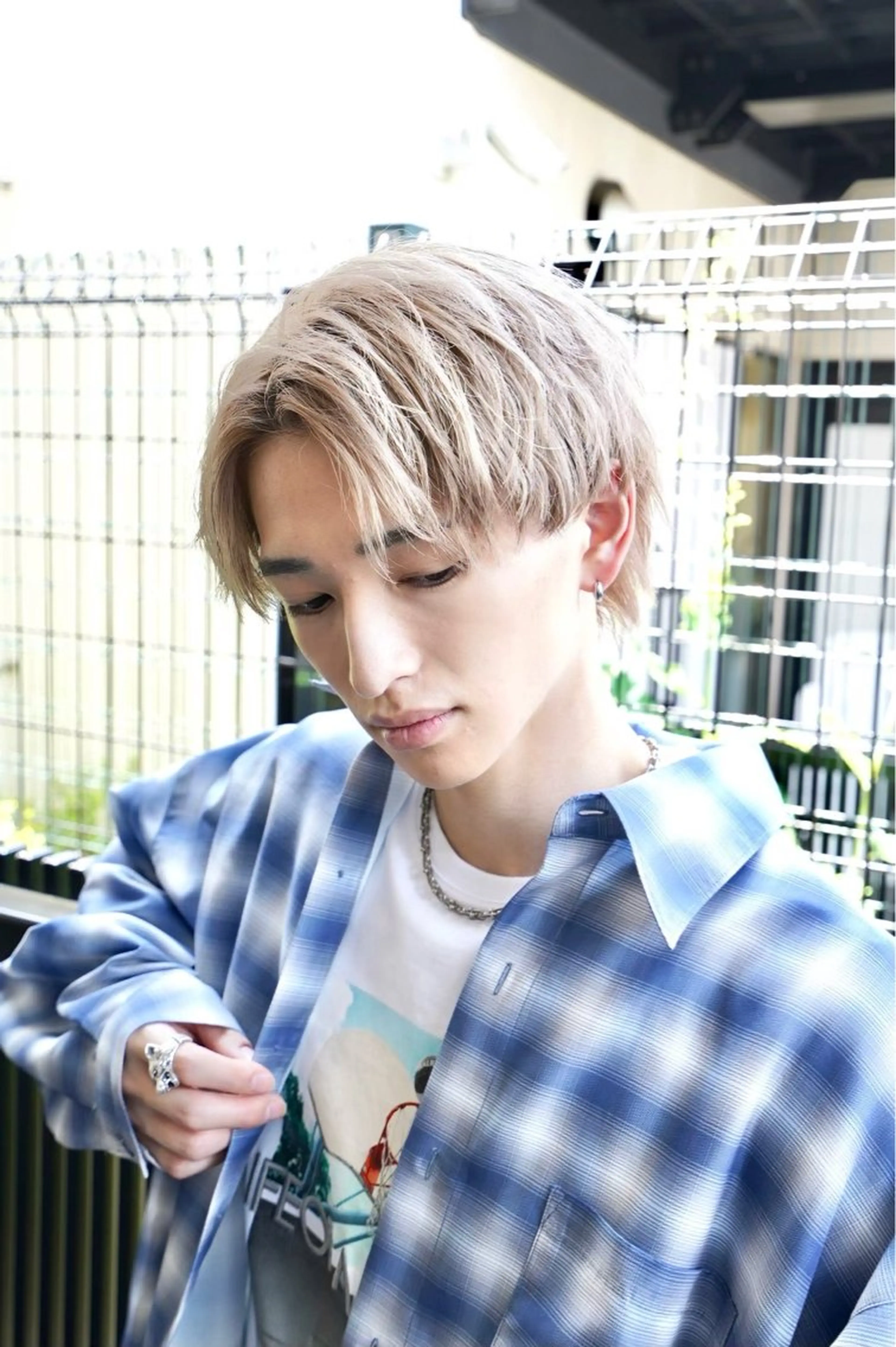 ショート メンズ カット ヘアカラー ダウンパーマ韓国ヘア 片岡駿のヘアスタイル
