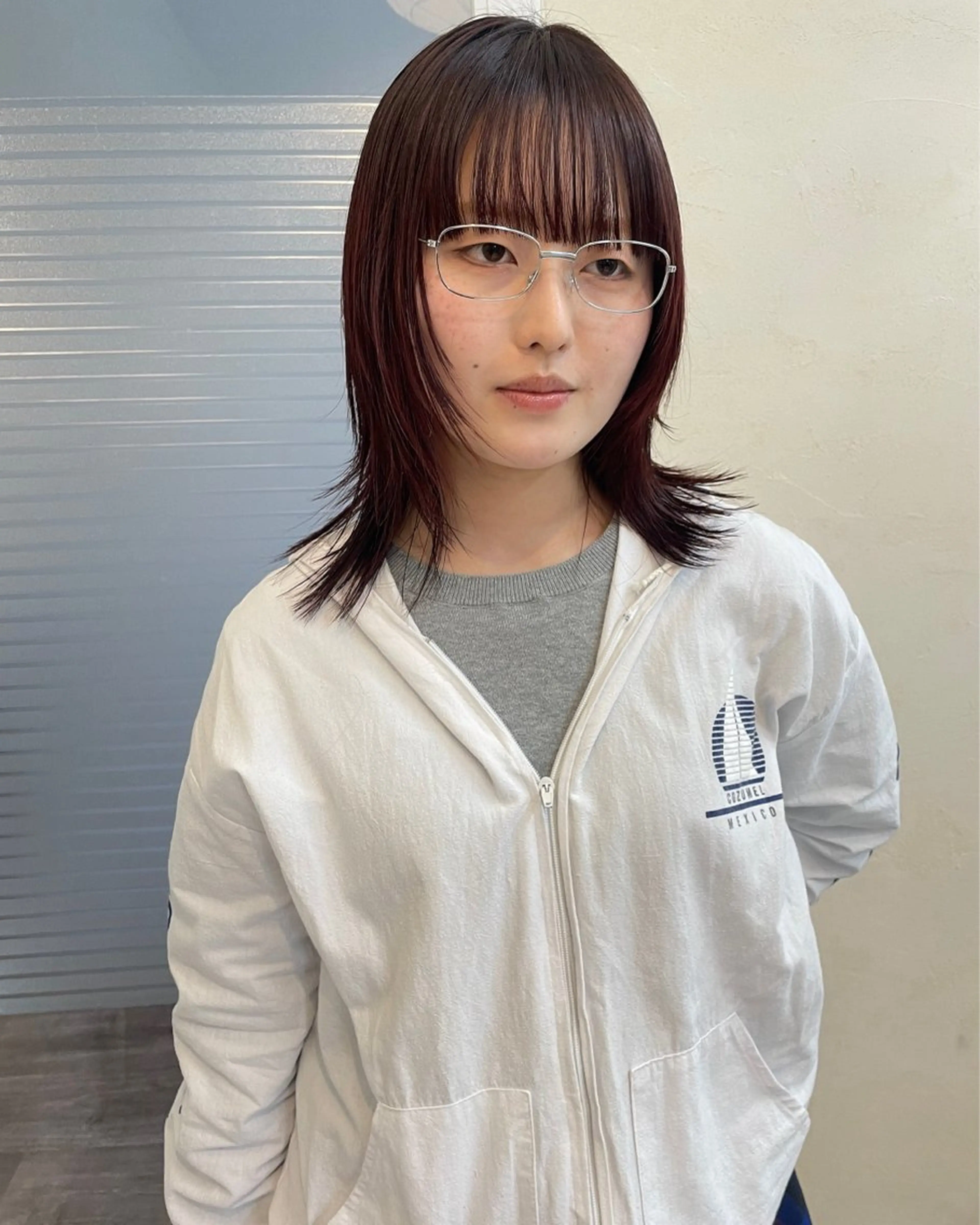 ミディアム カラー ヘアカラー iet.所属・ウルフ/ボブ/耳ツボ ジュエリー◎ricoのヘアスタイル